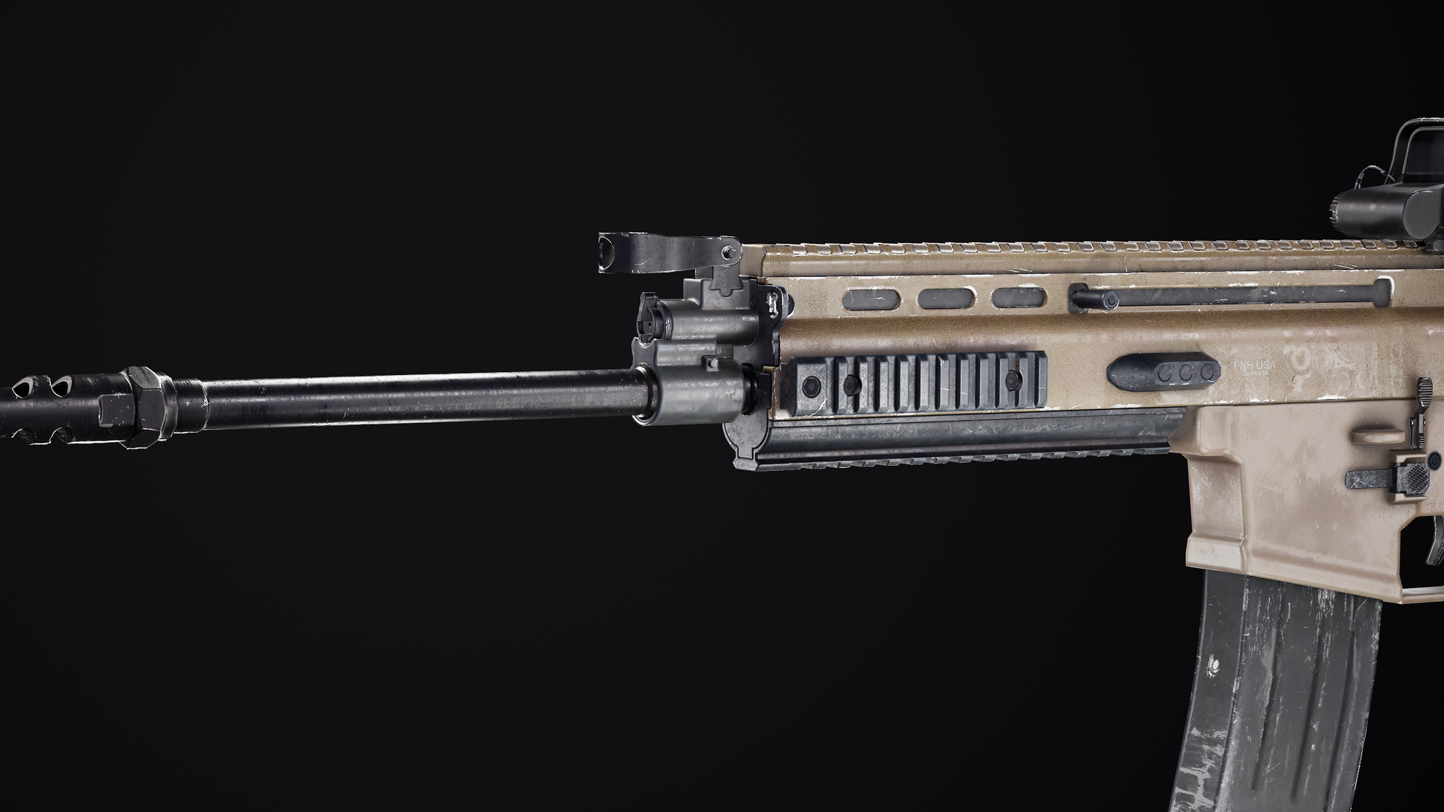 FN Scar - My, Blender, 3D, 3D modeling, FN scar, Computer graphics, Digital, Low poly, Substance painter, Marmoset Toolbag, Design, Visualization, Render, Longpost