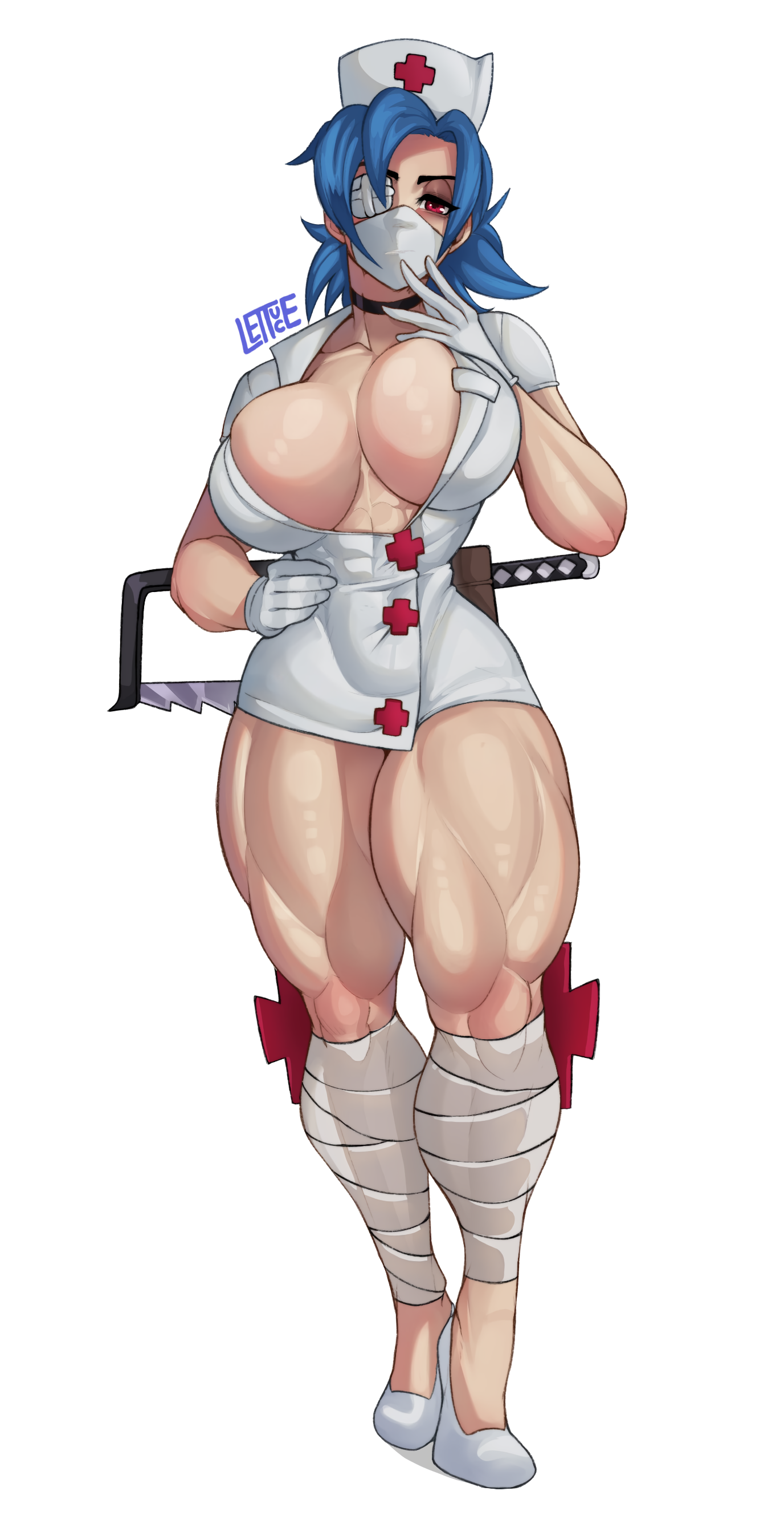 Valentine - Muscleart, Strong girl, Sleep-Sleep, Art, Skullgirls, Valentine, Sports girls, Muscle, Press, Lettuce Uwu, Valentine (Skullgirls)