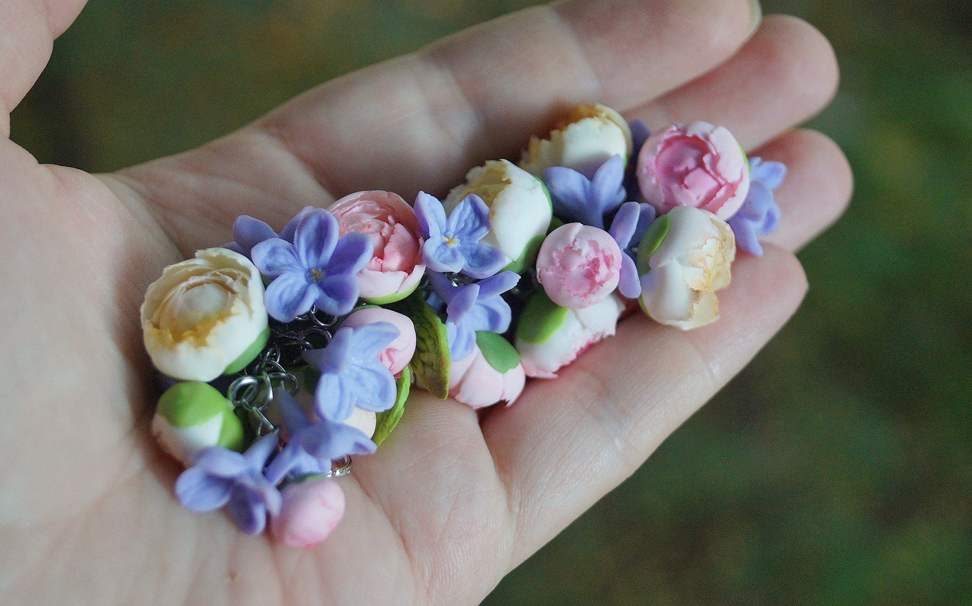 Bracelets with berries and flowers, handmade - My, Sale, A bracelet, Polymer clay, Needlework without process, Handmade, Longpost, Friday tag is mine