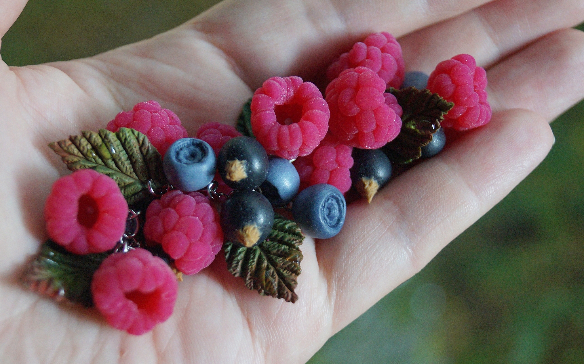 Bracelets with berries and flowers, handmade - My, Sale, A bracelet, Polymer clay, Needlework without process, Handmade, Longpost, Friday tag is mine