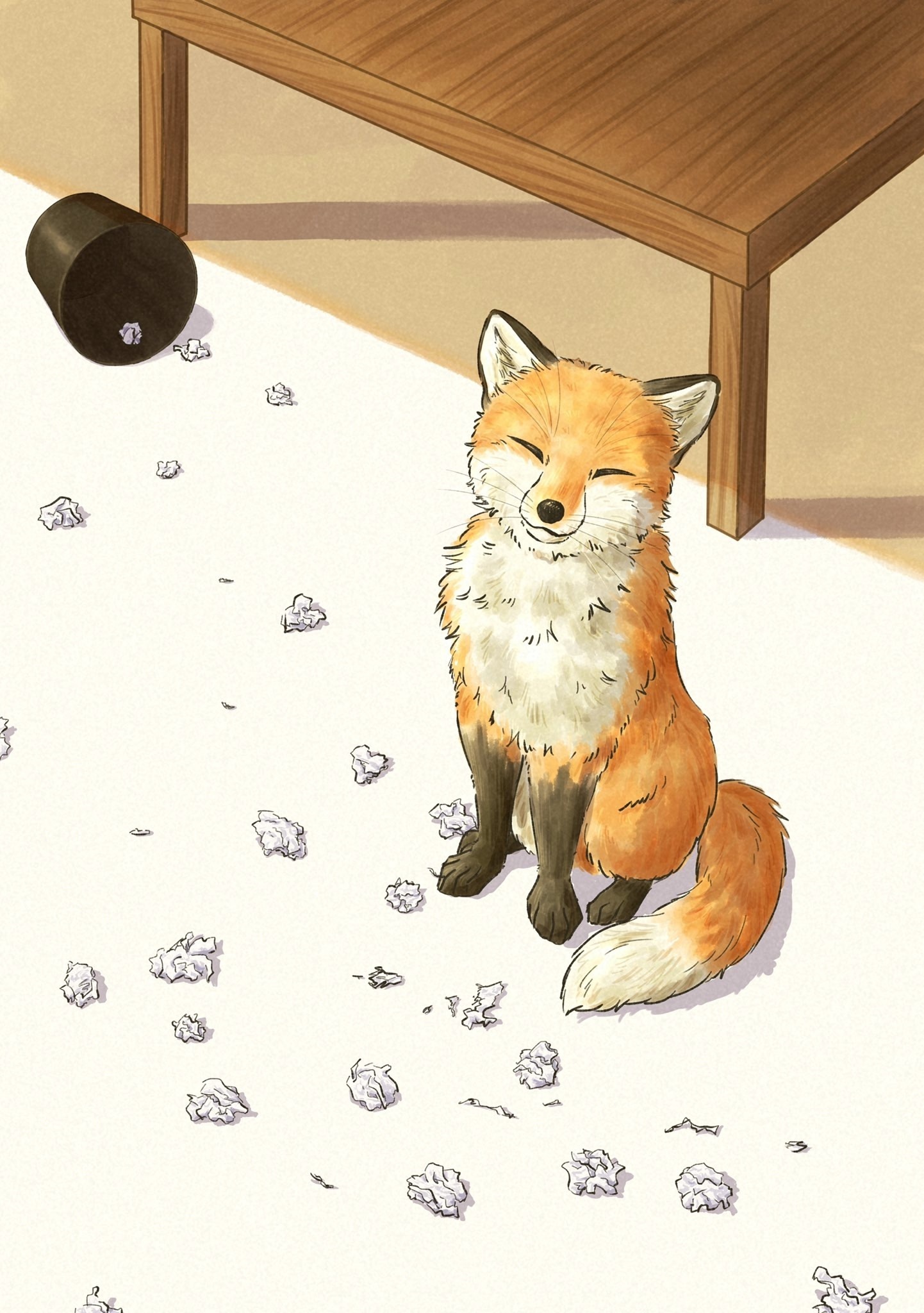 Life with a fox - Art, Drawing, Fox, Longpost, Repeat