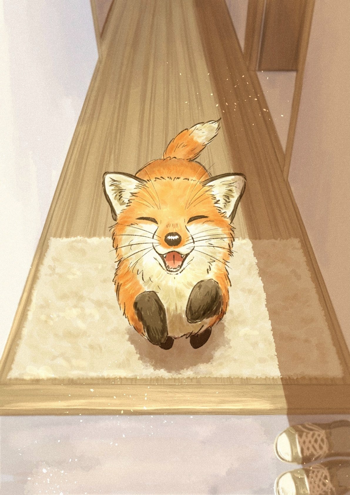 Life with a fox - Art, Drawing, Fox, Longpost, Repeat