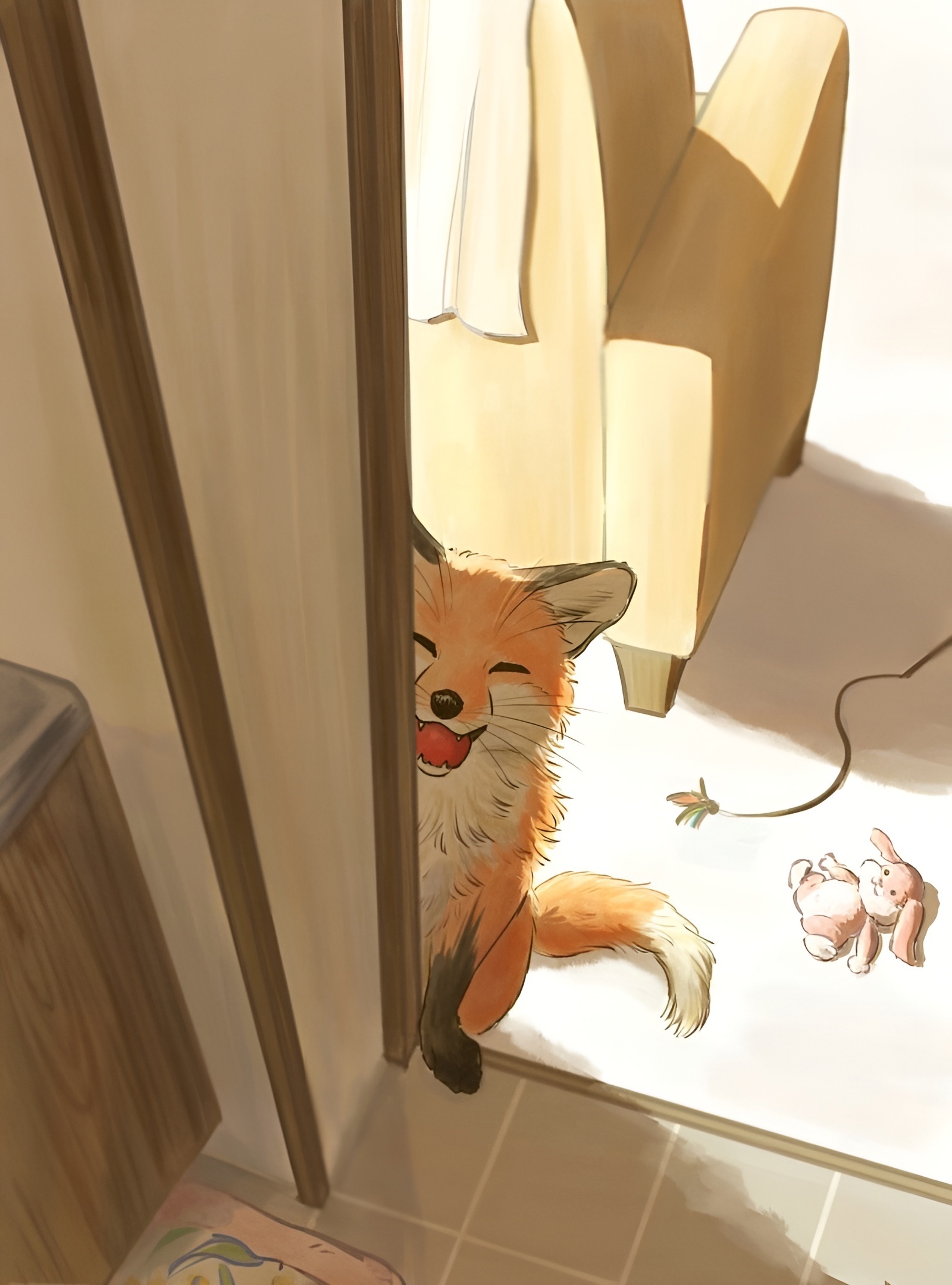 Life with a fox - Art, Drawing, Fox, Longpost, Repeat