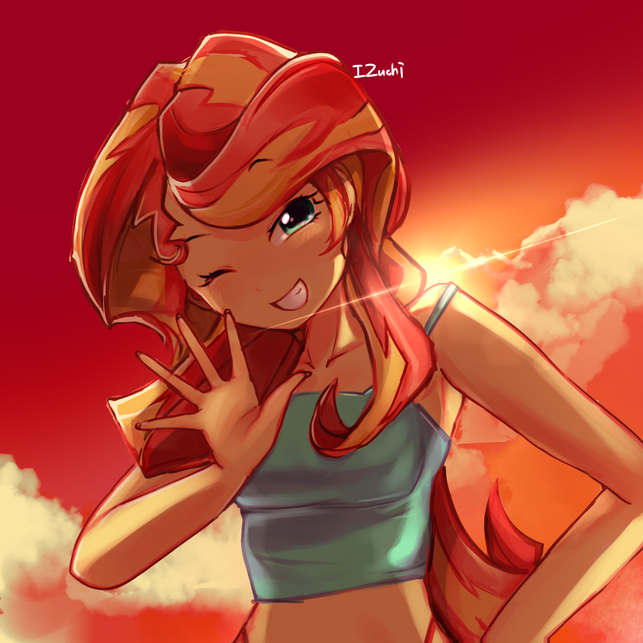 Закат на фоне заката - My Little Pony, Арт, Sunset Shimmer