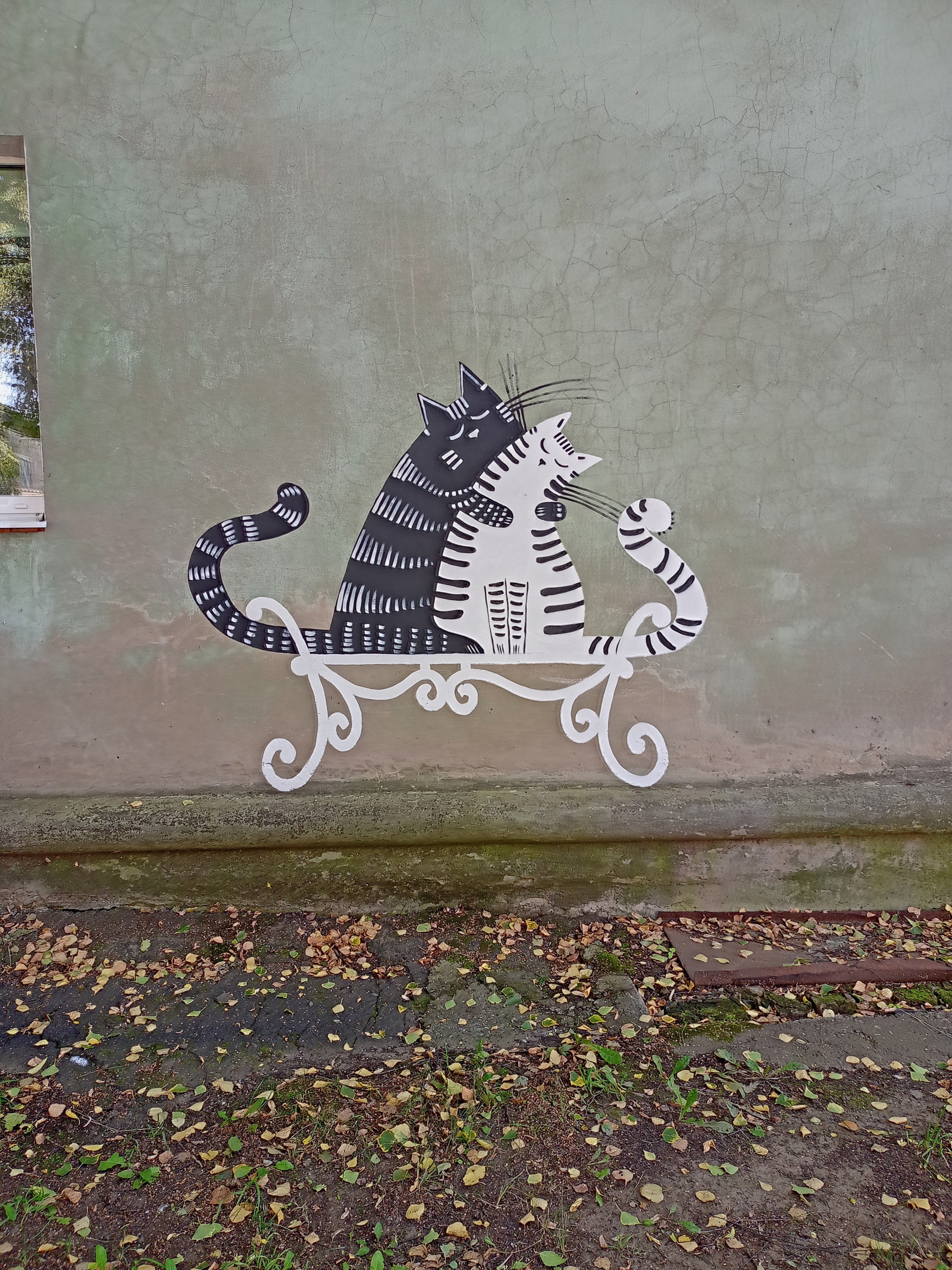 Votkinsk cats - cat, Fluffy, Paws, Pets, Street art, Black cat, Pet the cat, Drawing, Kittens, Cat lovers, Votkinsk, Milota, Fat cats, Longpost