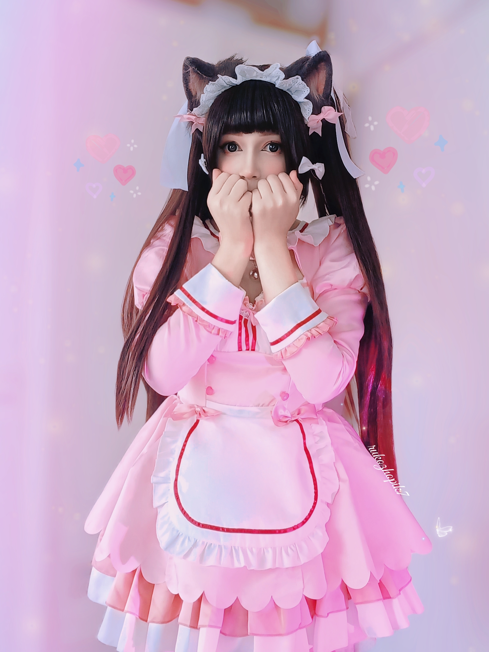 Will you scratch behind your ear? - My, Neko, Nekopara, Anime, Novella, Chocola, Housemaid, Cosplay, Milota, Longpost, The photo