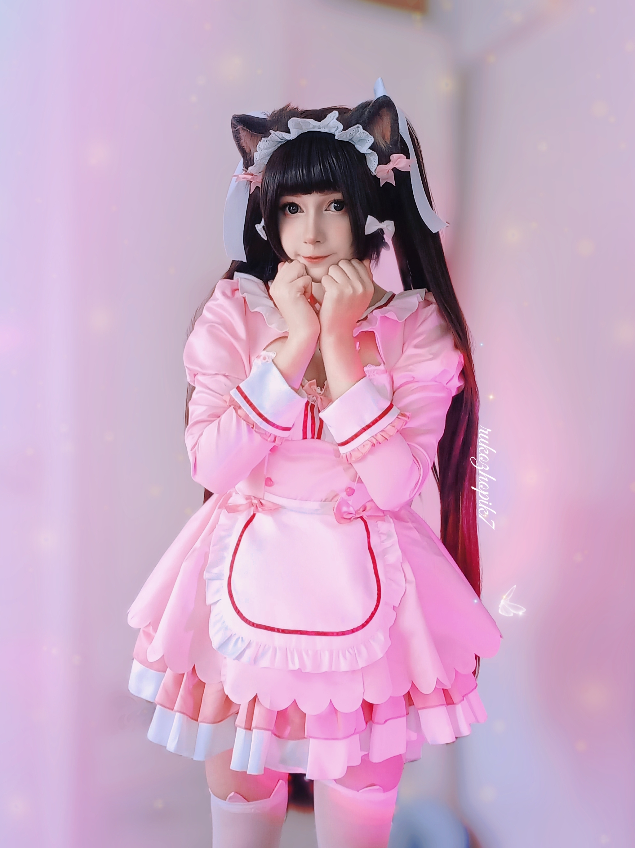 Will you scratch behind your ear? - My, Neko, Nekopara, Anime, Novella, Chocola, Housemaid, Cosplay, Milota, Longpost, The photo