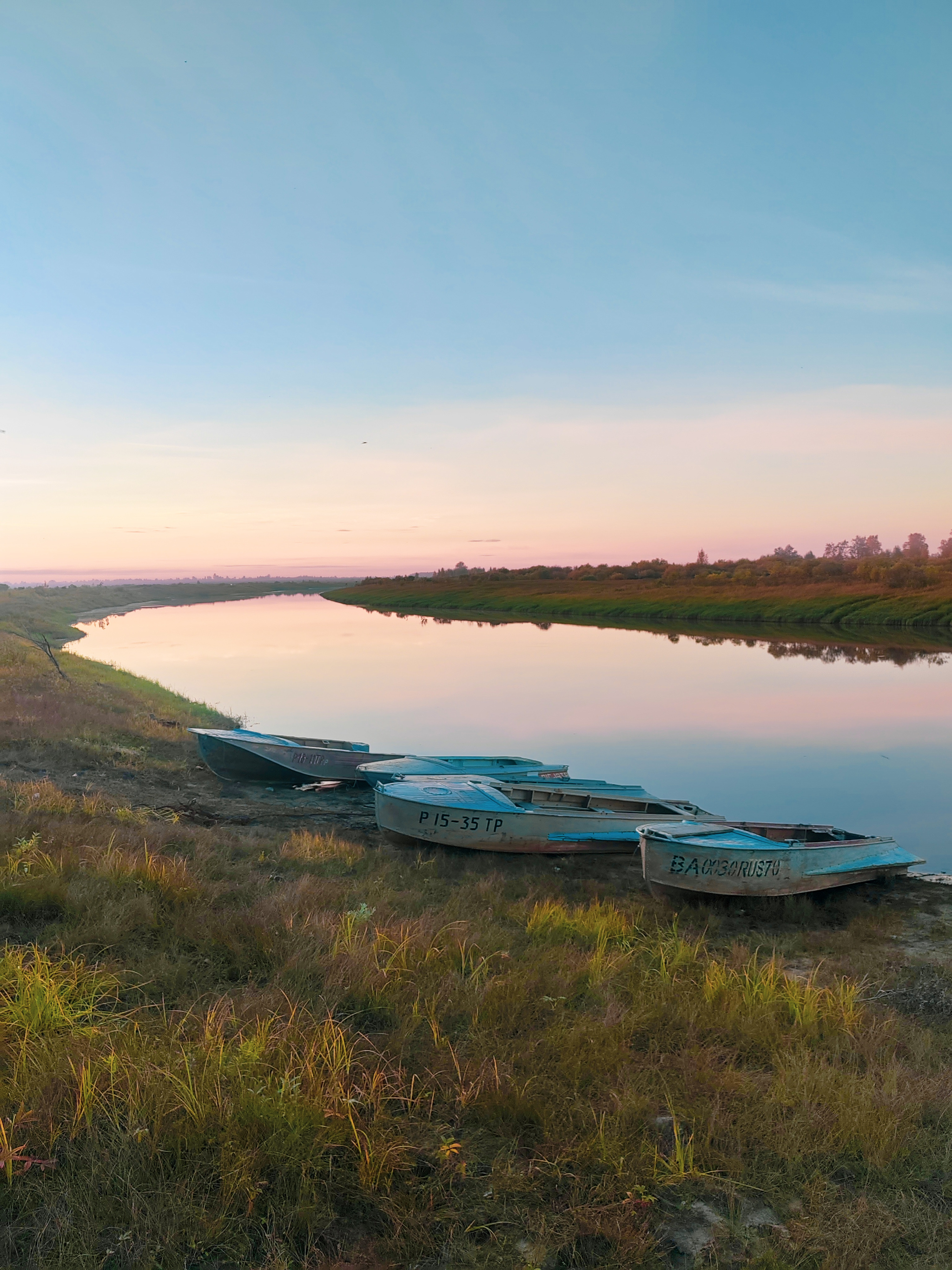 Calm - My, Siberia, Village, Village, Mobile photography, Relaxation, River, A boat, Appeasement, Camping, North, Sunset, Autumn