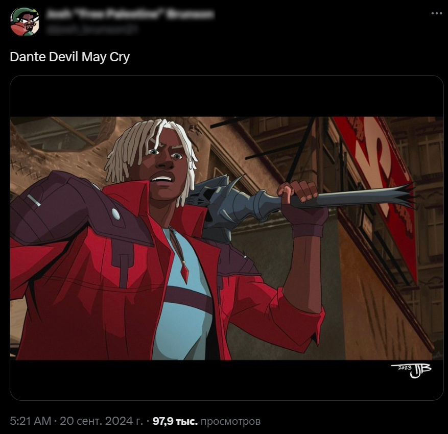 A guy posted his art online depicting Dante from Devil May Cry as a black man... - Computer games, Games, Devil may cry, Dante, Screenshot, Picture with text, Humor, Longpost