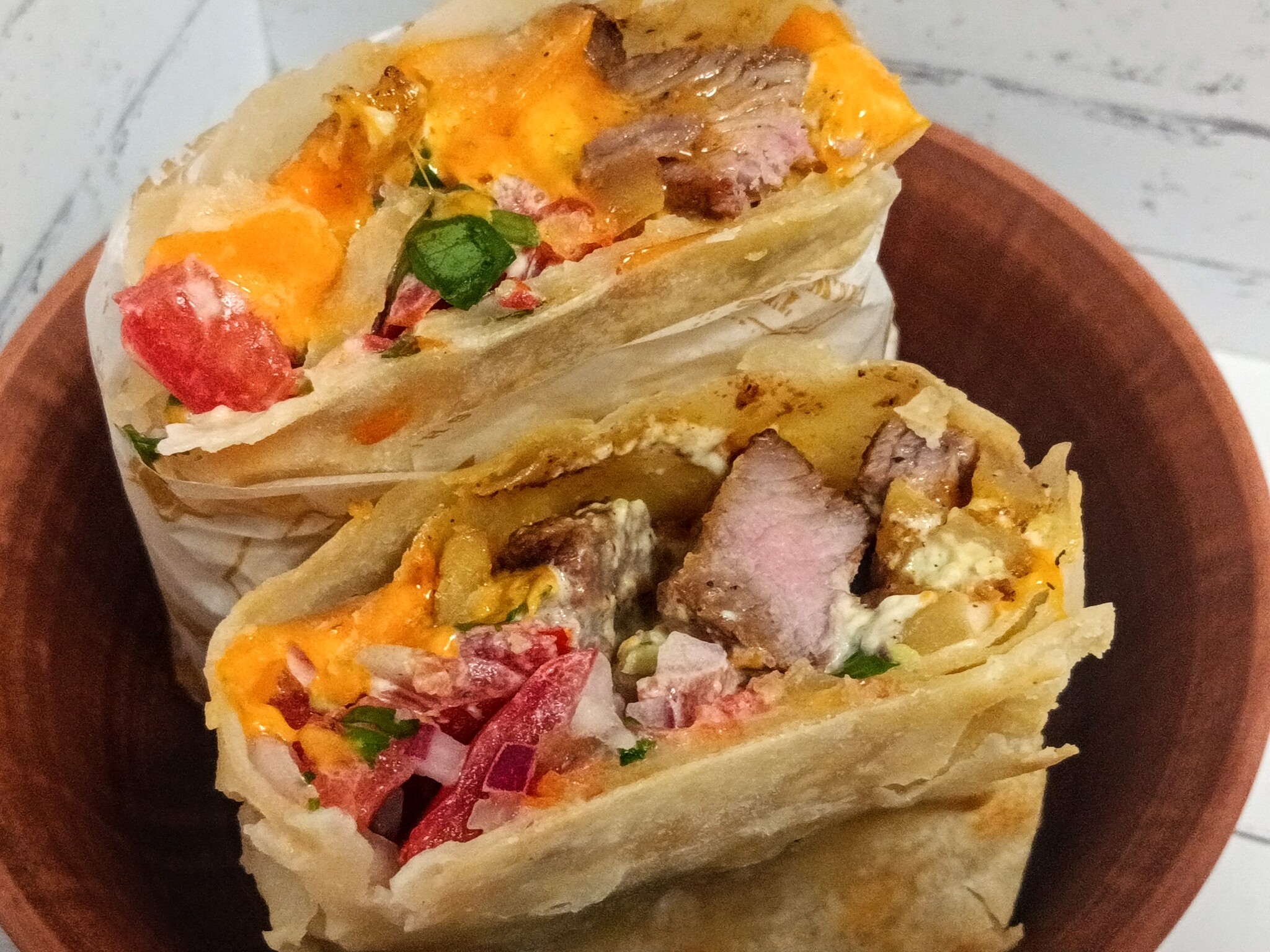 California Burrito - My, Recipe, Steak, Orange, Burrito, Potato, Avocado, Sour cream, Cheddar, Longpost