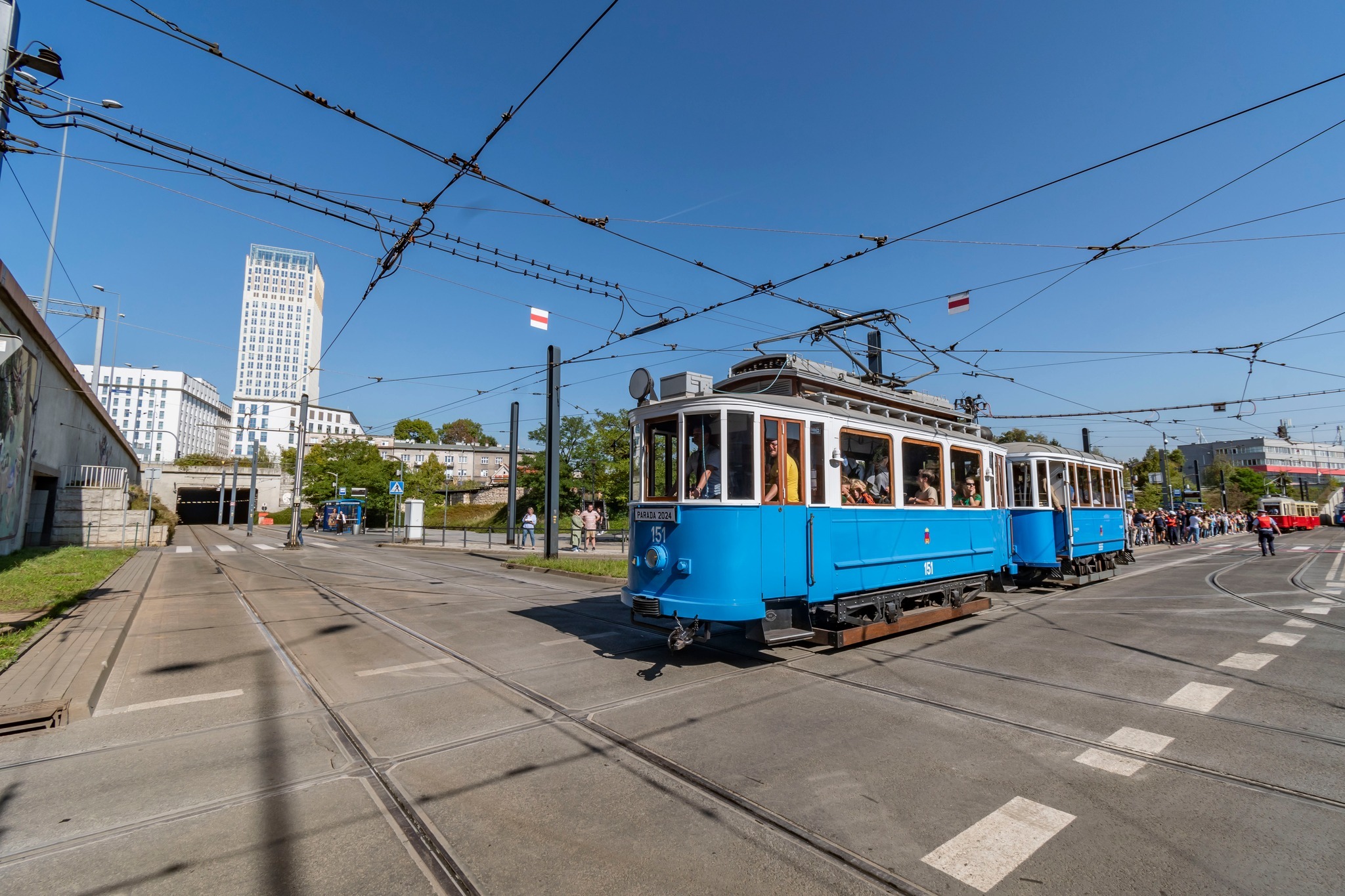 Tram parade in Krakow - Tram, Railway, History, Transport, Public transport, Town, Poland, The photo, Longpost