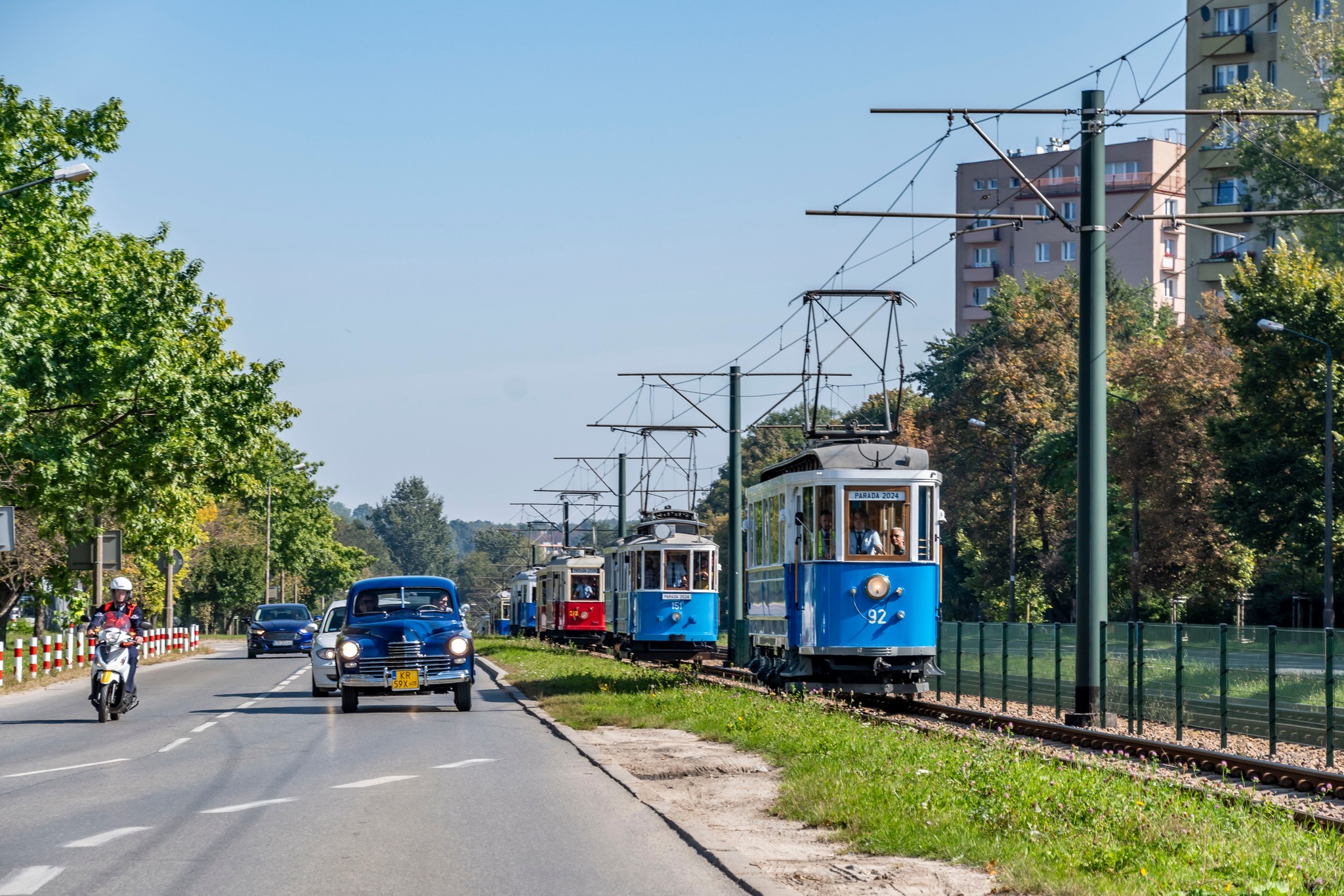 Tram parade in Krakow - Tram, Railway, History, Transport, Public transport, Town, Poland, The photo, Longpost