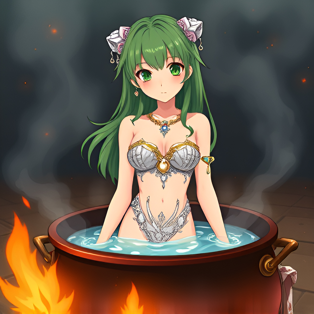 Girls bathing in cauldrons - Girls, Bathing, Longpost