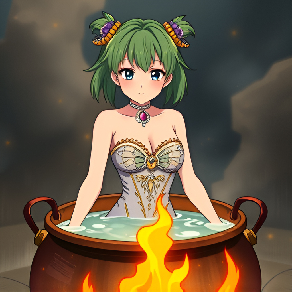 Girls bathing in cauldrons - Girls, Bathing, Longpost