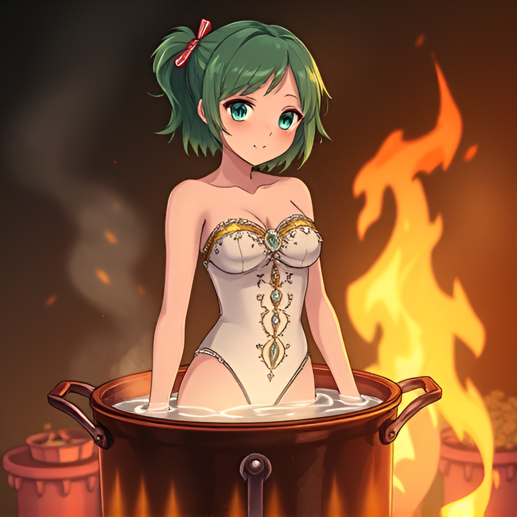 Girls bathing in cauldrons - Girls, Bathing, Longpost