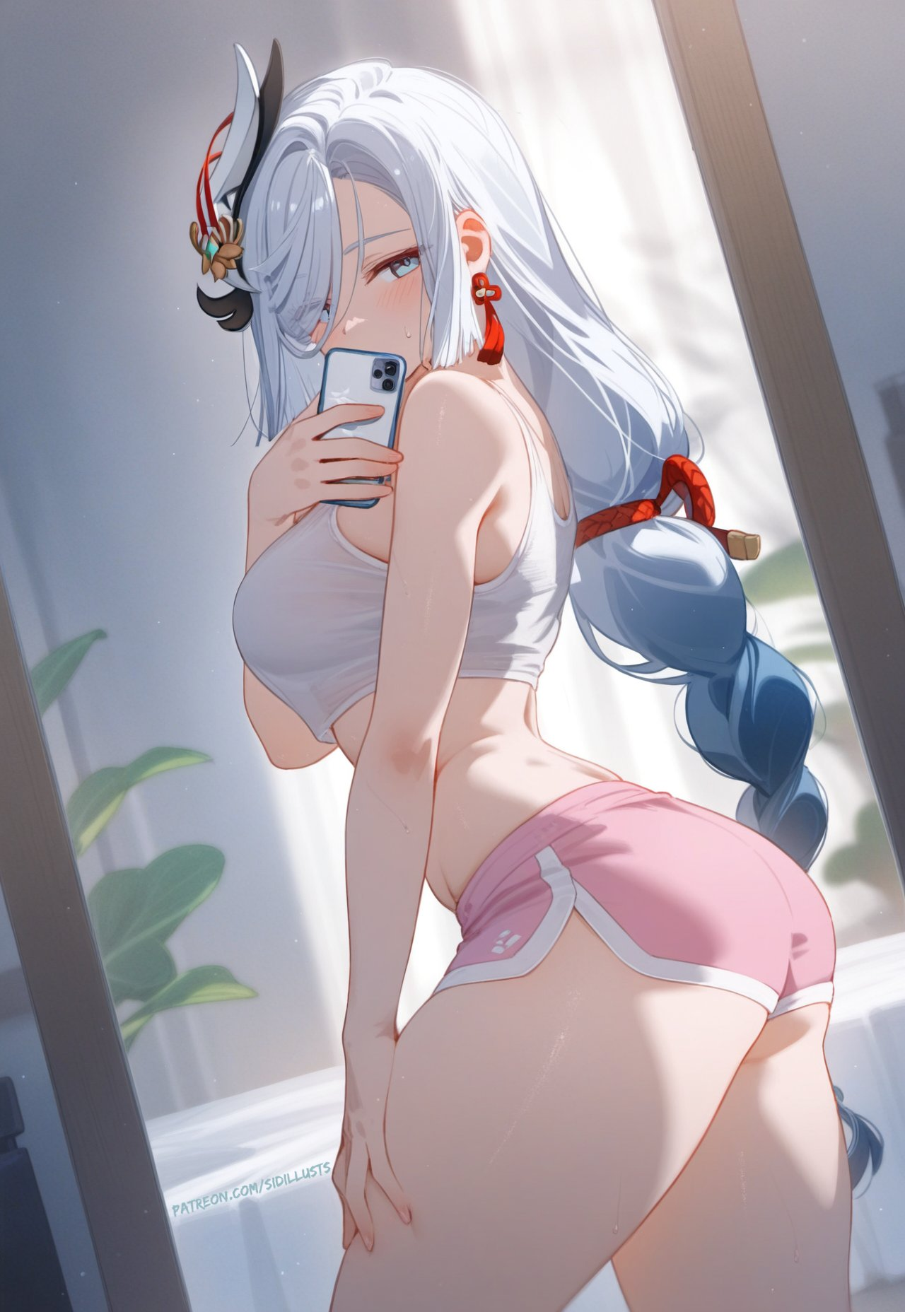 Continuation of the post “Shenhe” - Genshin impact, Shenhe (Genshin Impact), Art, Girls, Games, Anime art, Anime, Neural network art, Sidillusts, Selfie, Reply to post