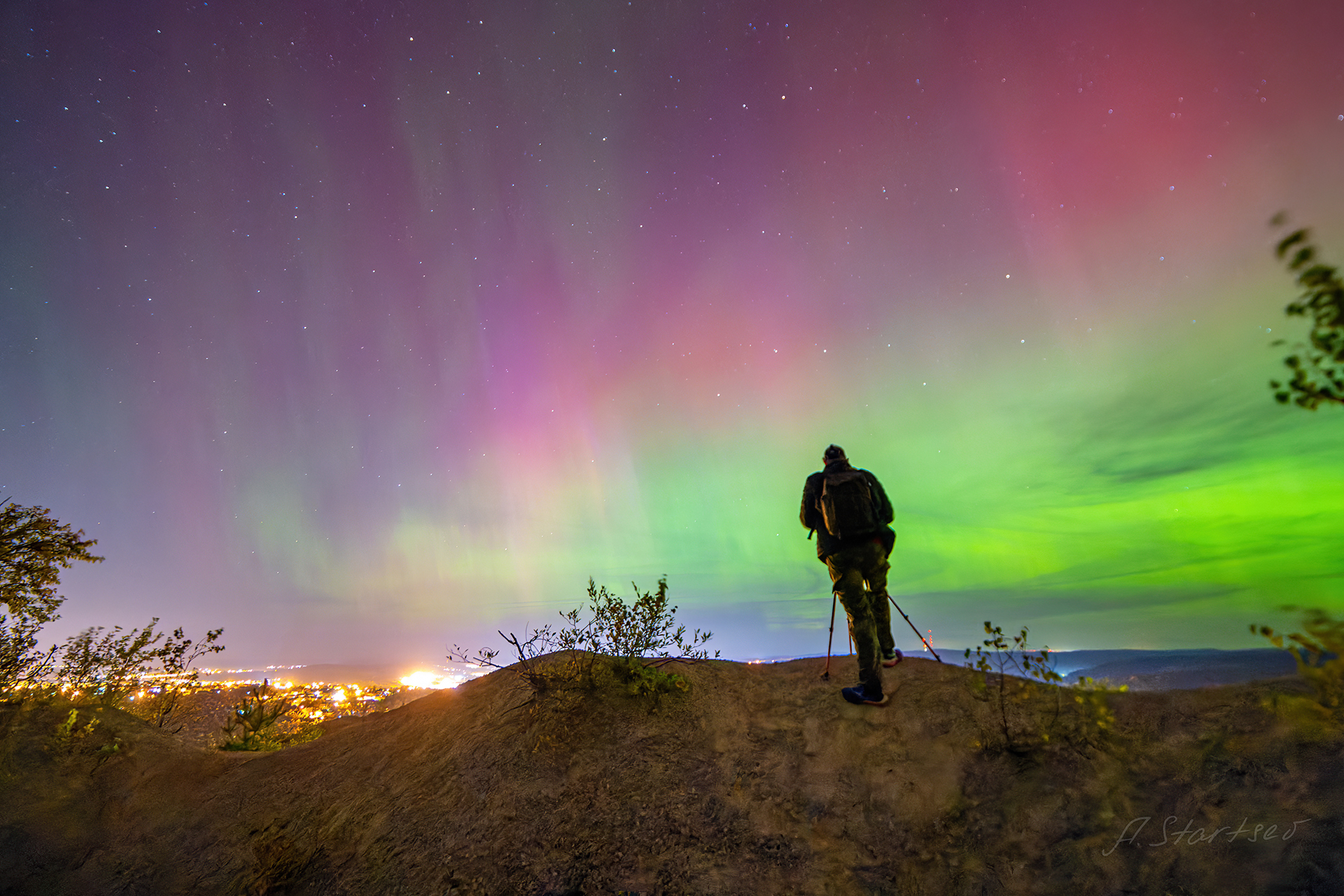 Ещё немного фотографий северного сияния произошедшего в ночь с 12 на 13 сентября, хоть и с опозданием на неделю - Моё, Полярное сияние, Звездное небо, Ночная съемка, Пейзаж, Пермский край, Ночь, Чусовой, Длиннопост