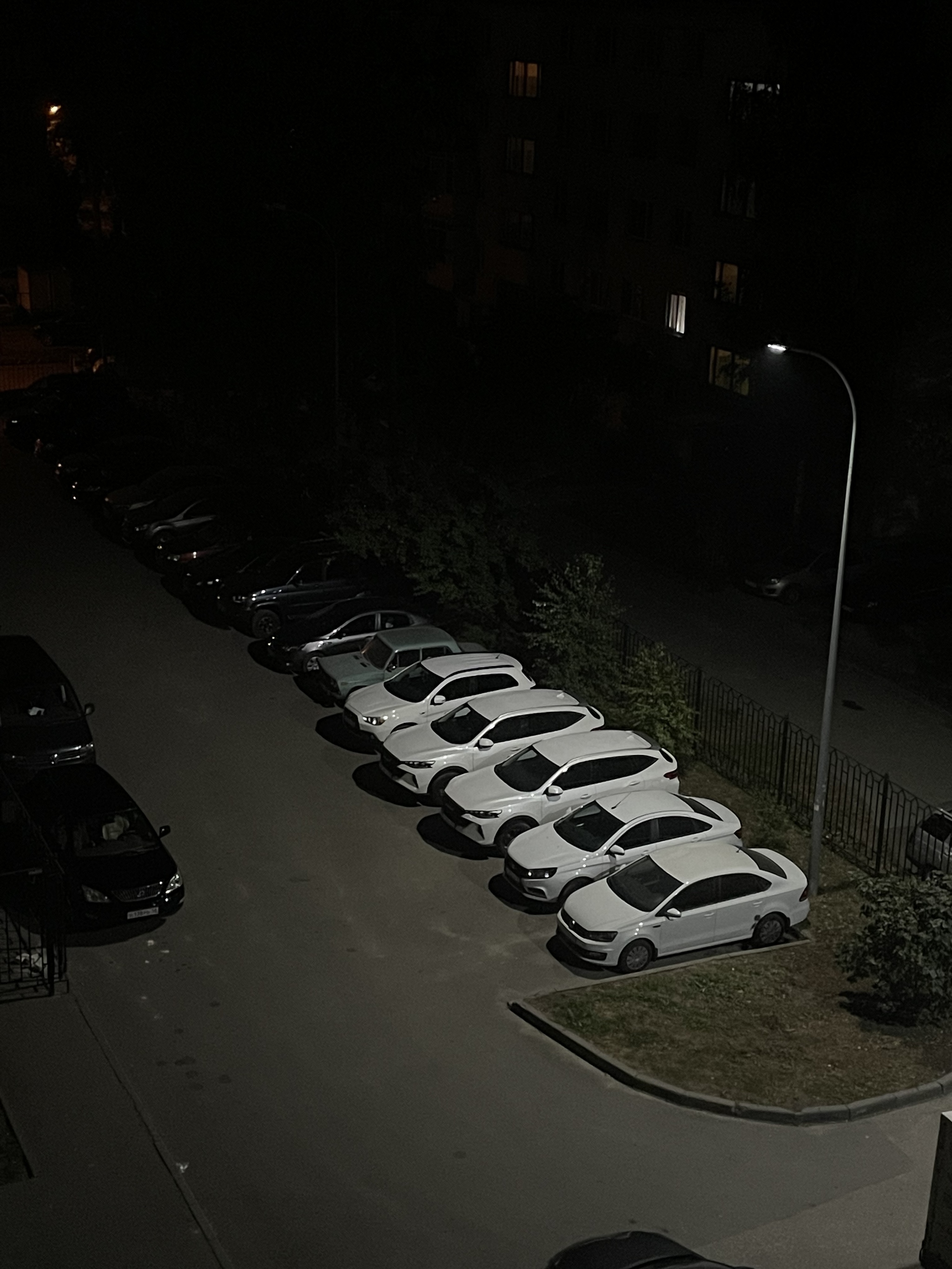 White moves first - My, Car, Parking, Night, Order, Motorists, View from the window, The photo