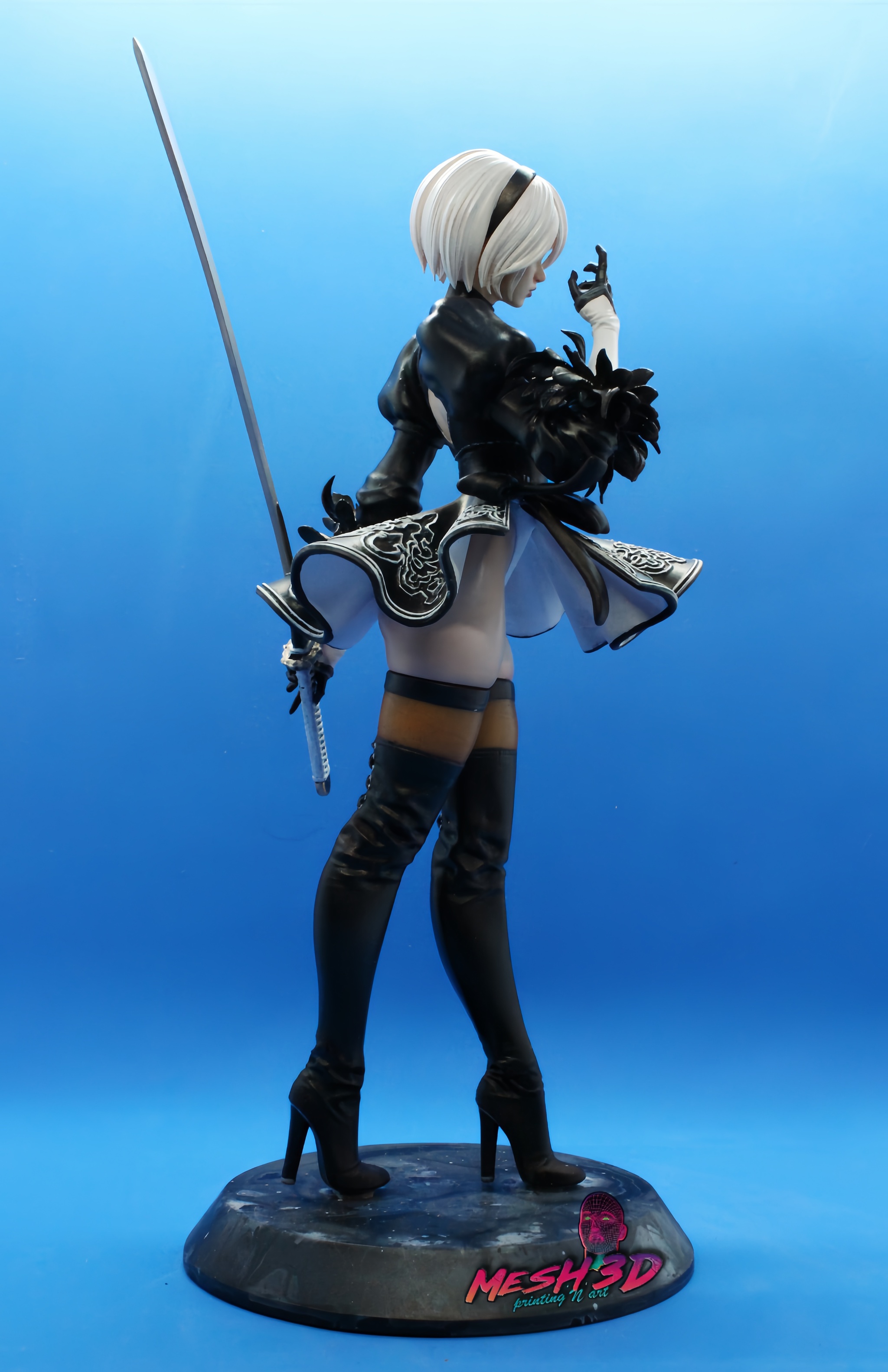 Black Cat and 2B: Spiritual Sisters in the World of Superheroes and Cyberpunk? - My, 3D печать, 3D printer, Painting, Figurines, Collectible figurines, Marvel, Black Cat (Marvel Comics), Yorha unit No 2 type B, NIER Automata, Needlework without process, Comics, Games, Action, beauty, Collecting, 3D modeling, Longpost, Action, Collection, Presents