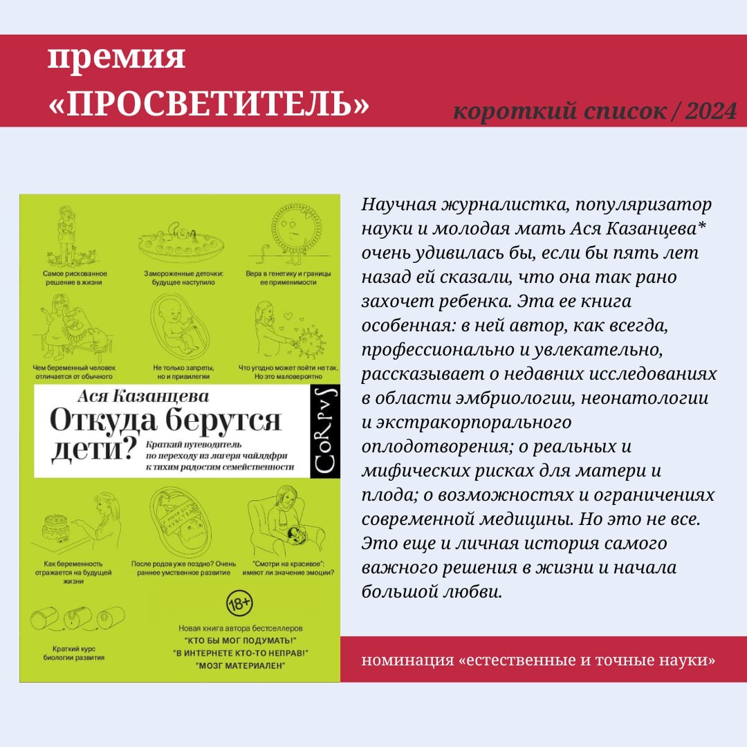 Рассказываем про короткий список премии «Просветитель» - Моё, Научпоп, Наука, Длиннопост