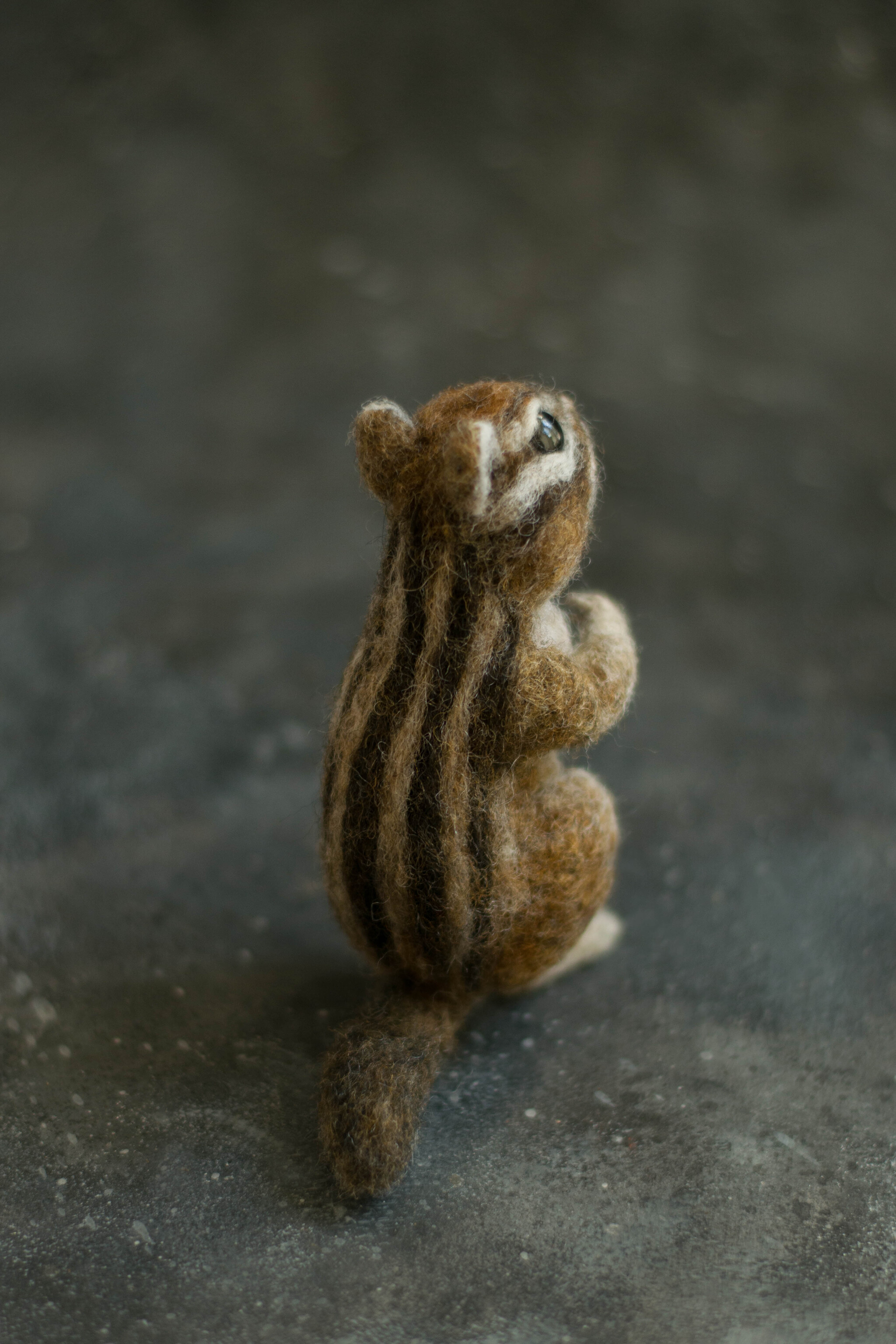 felted chipmunk - My, Dry felting, Needlework without process, Chipmunk, Longpost