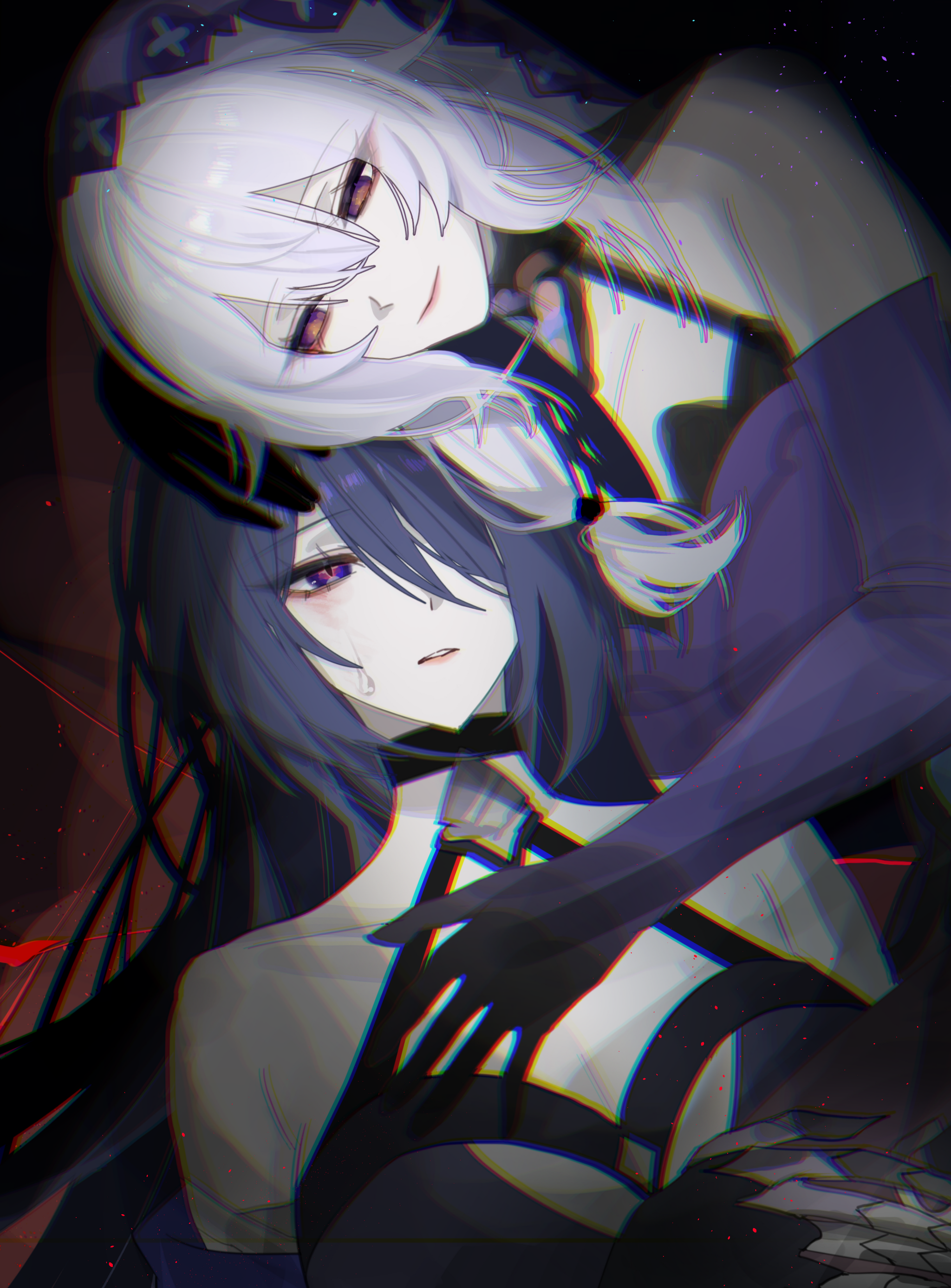 Black Swan & Acheron - Anime Art, Аниме, Подруга, Yuri, Honkai: Star Rail, Black Swan (Honkai: Star Rail), Acheron (Honkai: Star Rail), Длиннопост