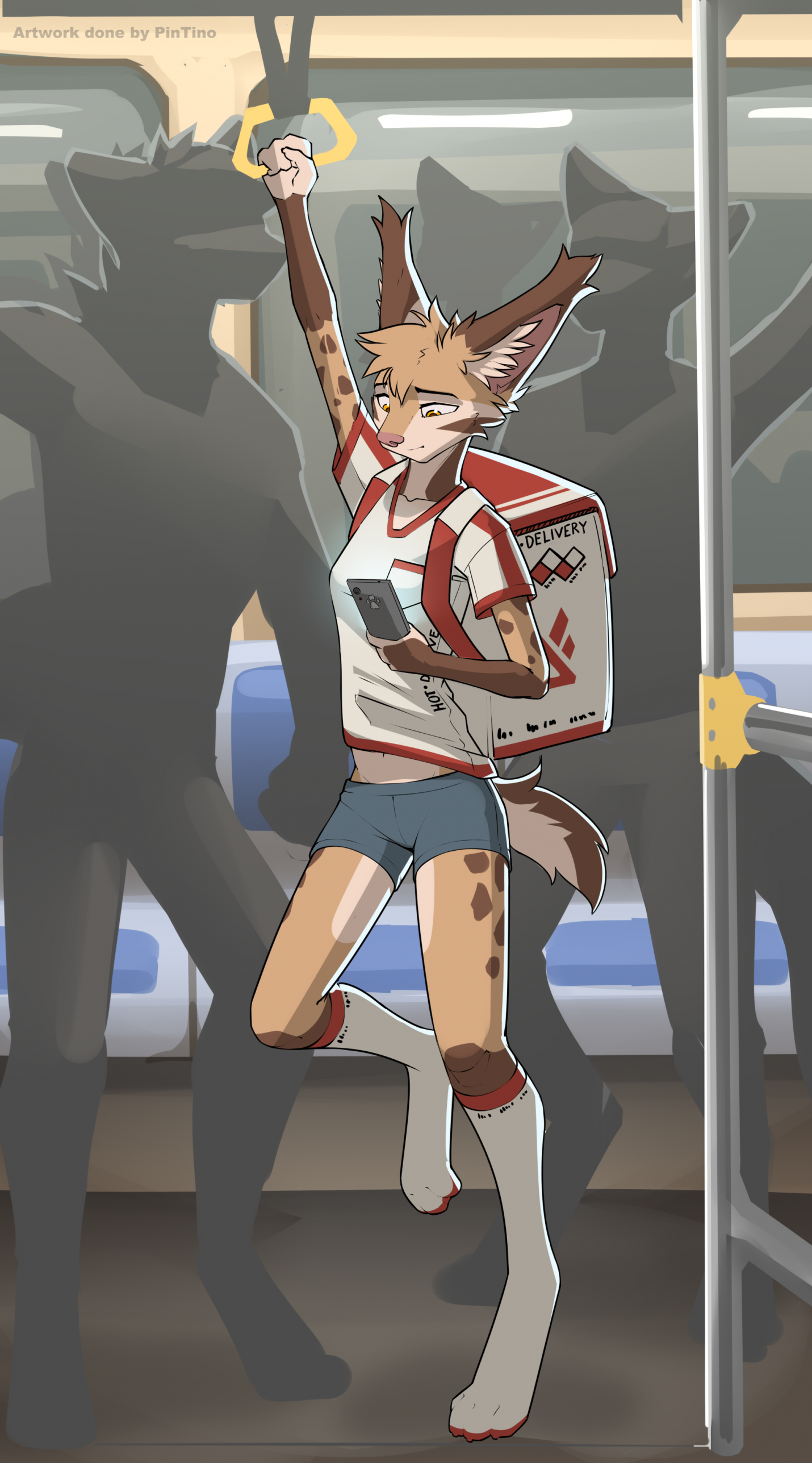 Pizza delivery - Furry, Anthro, Art, Furry lynx, Pintino