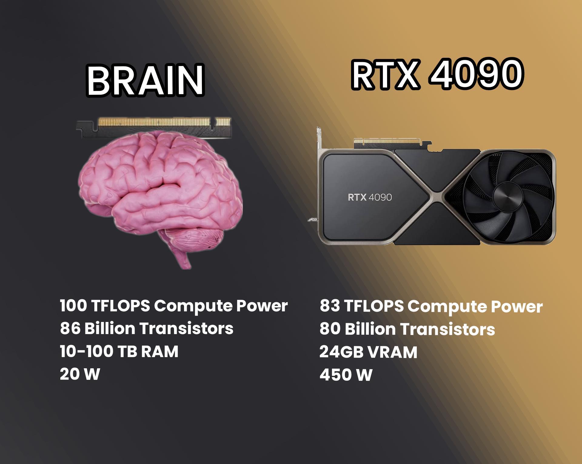 4090 сопоставима с мозгом человека по вычислительной мощности - Rtx 4090, Мозг, Искусственный интеллект, Reddit (ссылка)