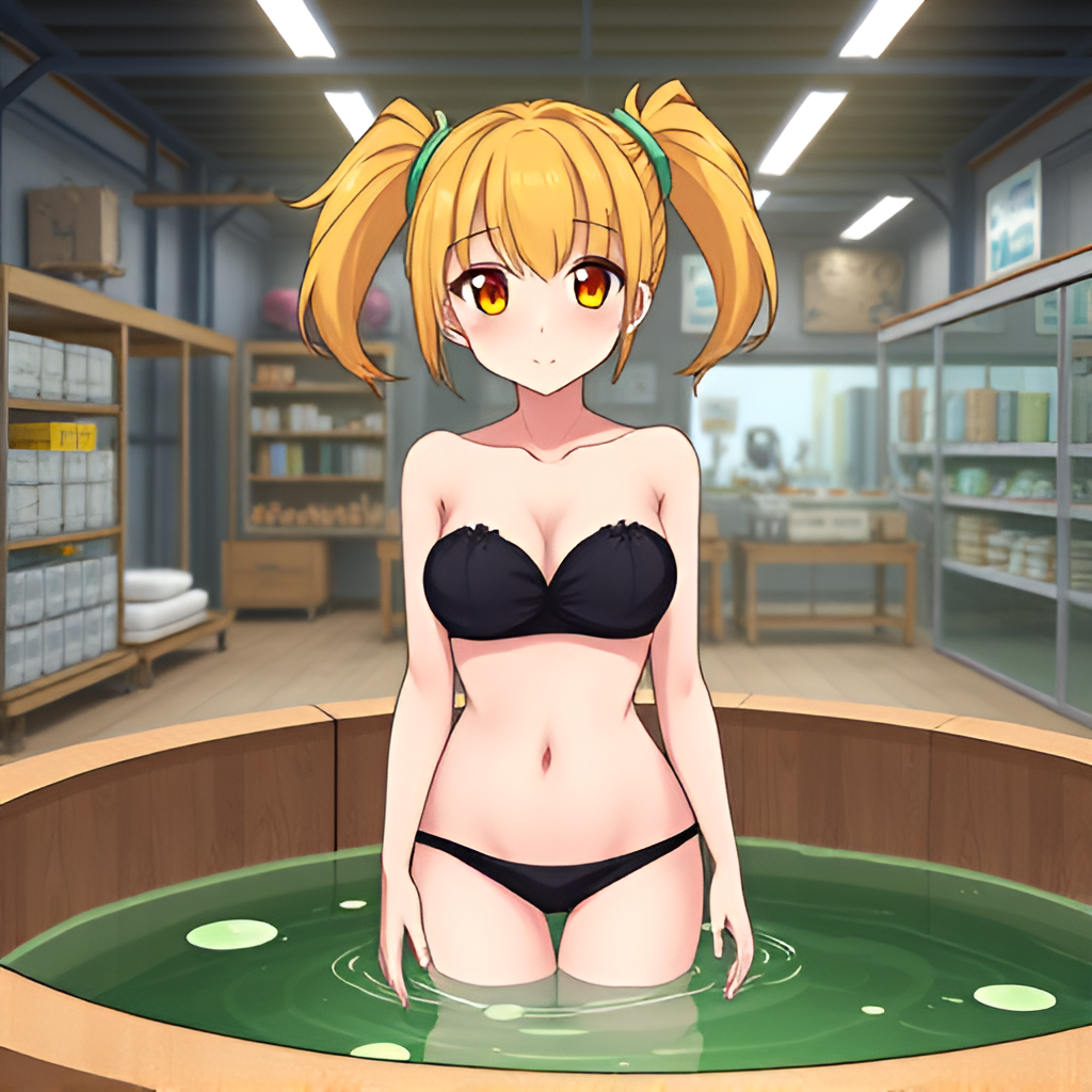 Girls bathe in acid - Girls, Bathing, Bikini, Acid, Swimsuit, Anime, Longpost