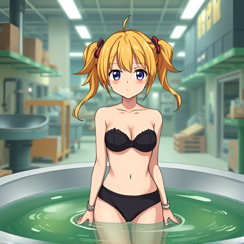 Girls bathe in acid - Girls, Bathing, Bikini, Acid, Swimsuit, Anime, Longpost