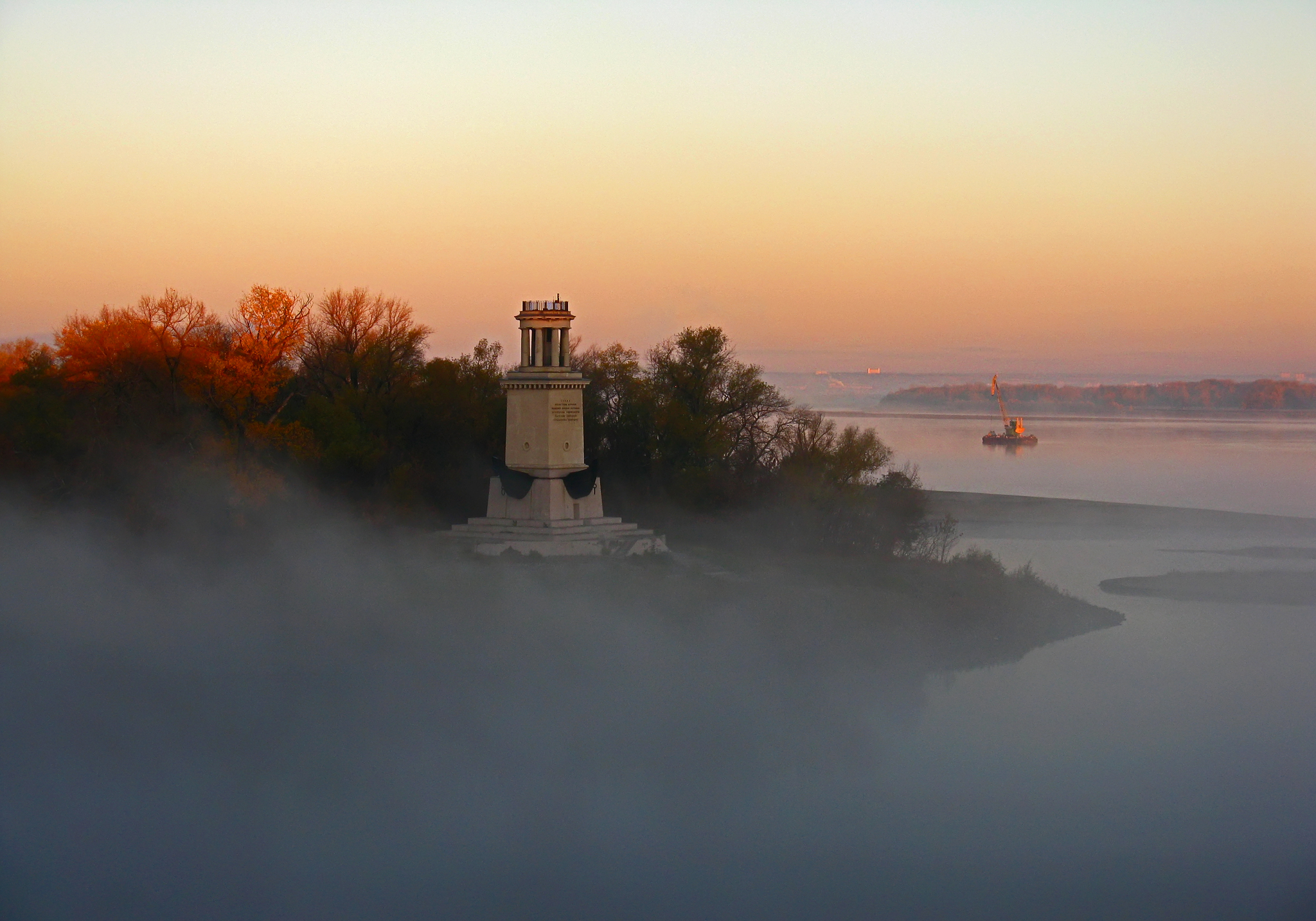 Fog at dawn - My, The photo, The nature of Russia, Volgograd, Volga-Don Canal, dawn, Fog, Volga river, Beautiful view