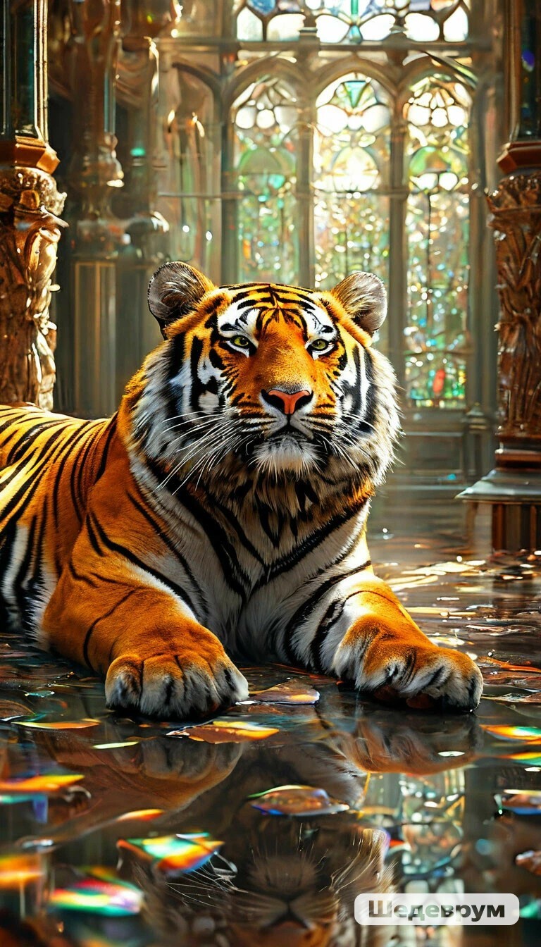 Wild jungle - My, Jungle, Tiger, Leopard, beauty, Neural network art, Masterpiece (Yandex), Longpost