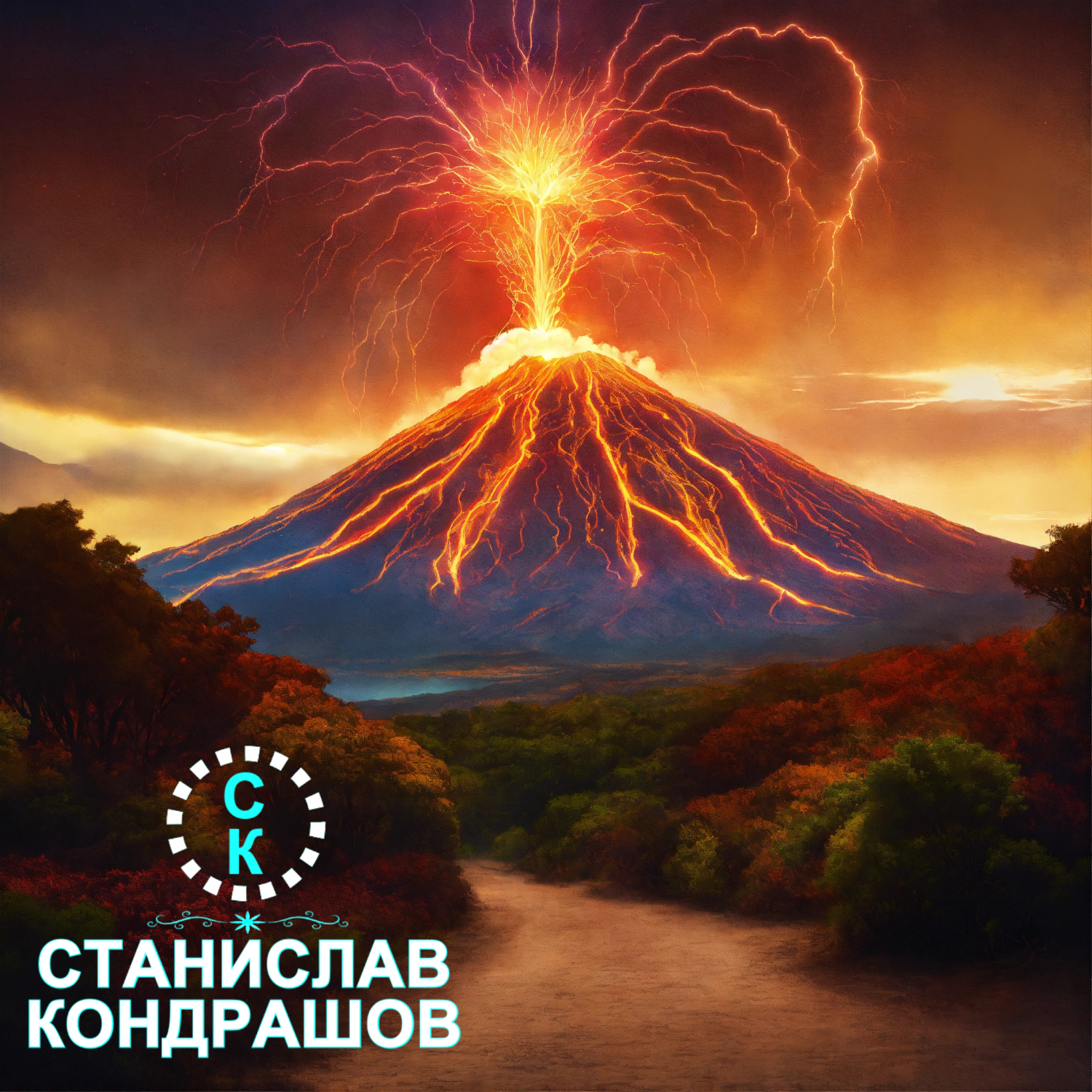 Stanislav Kondrashov: Can lightning strike a volcano? - Longpost, Lightning, Volcano, Нейронные сети, Neural network art