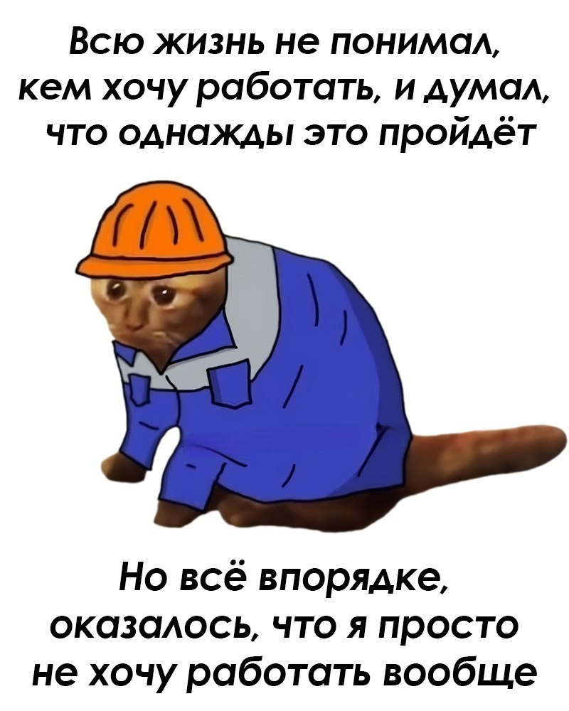 Всю жизнь не понимал, кем хочу работать - Моё, Юмор, Картинка с текстом, Мемы, Работа, Картинки