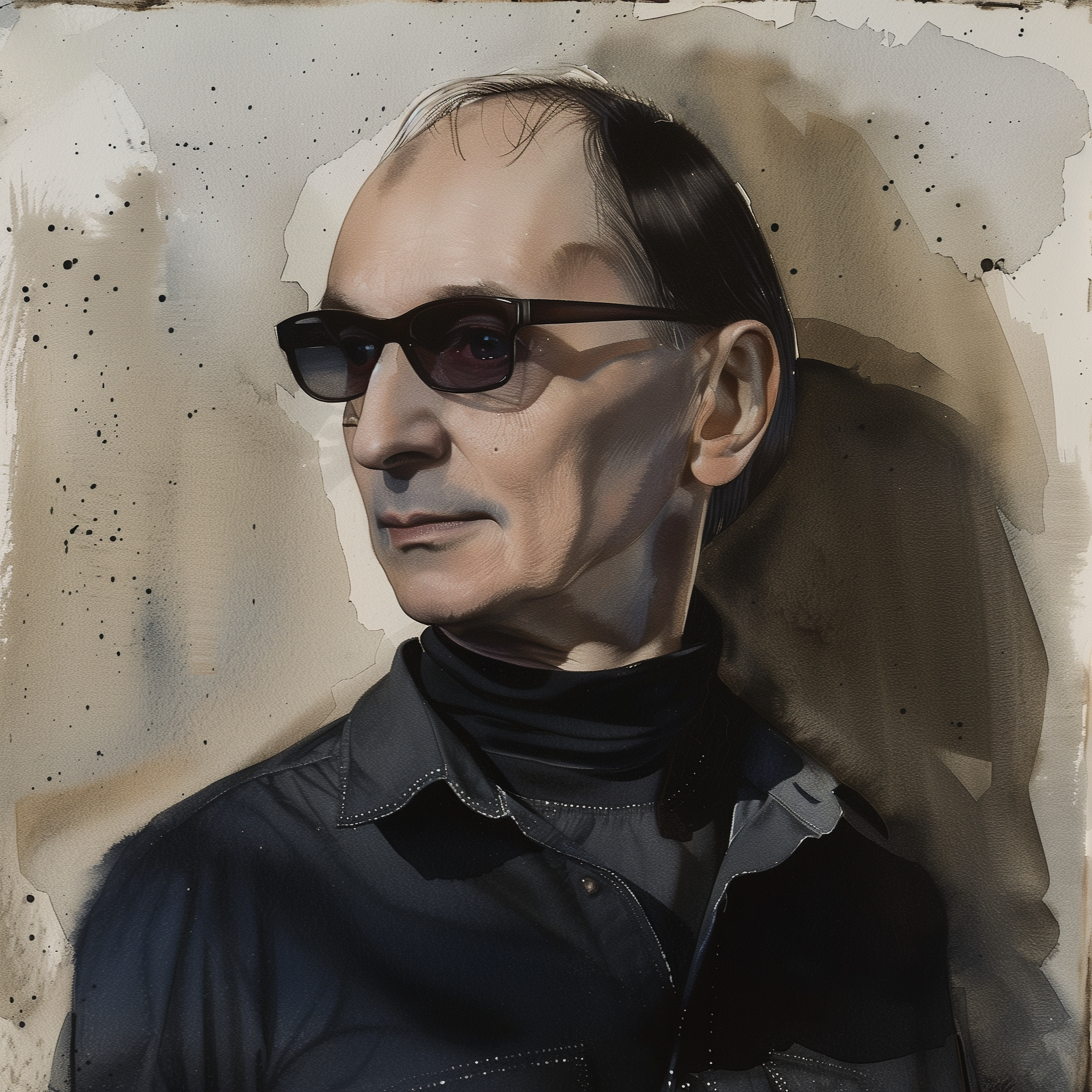 Edmund Shklyarsky was born on September 26, 1955 - My, Neural network art, Midjourney, Pinanoc, Edmund Shklyarsky, Composer, Поэт, Artist, Musicians, Vocalists, Picnic Group, Birthday, Russian rock music, Portrait