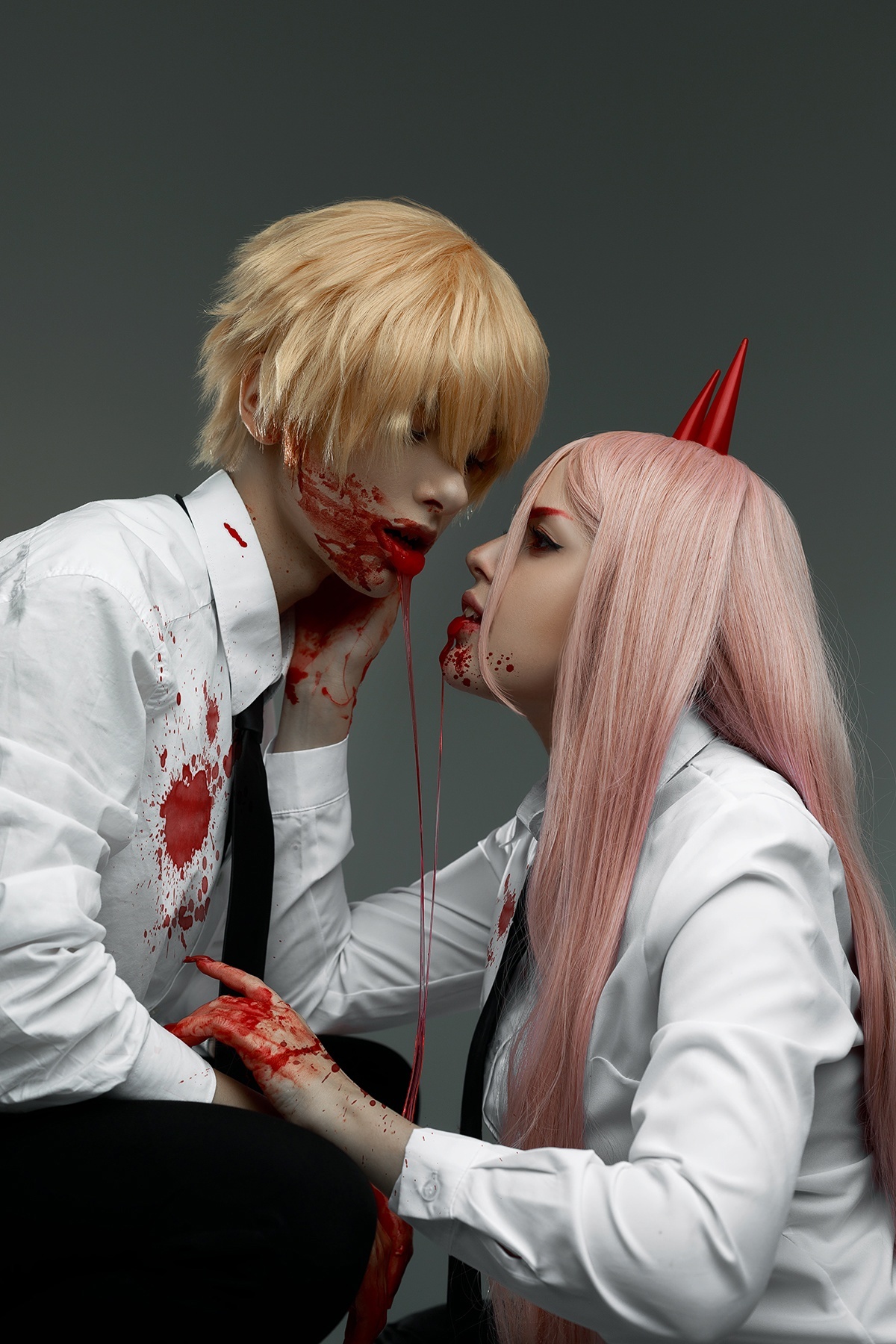 Denji & Power (Just_Alina, Azula) - The photo, PHOTOSESSION, Cosplay, Cosplayers, Chainsaw man, Power (Chainsaw Man), Denji, Anime, Longpost