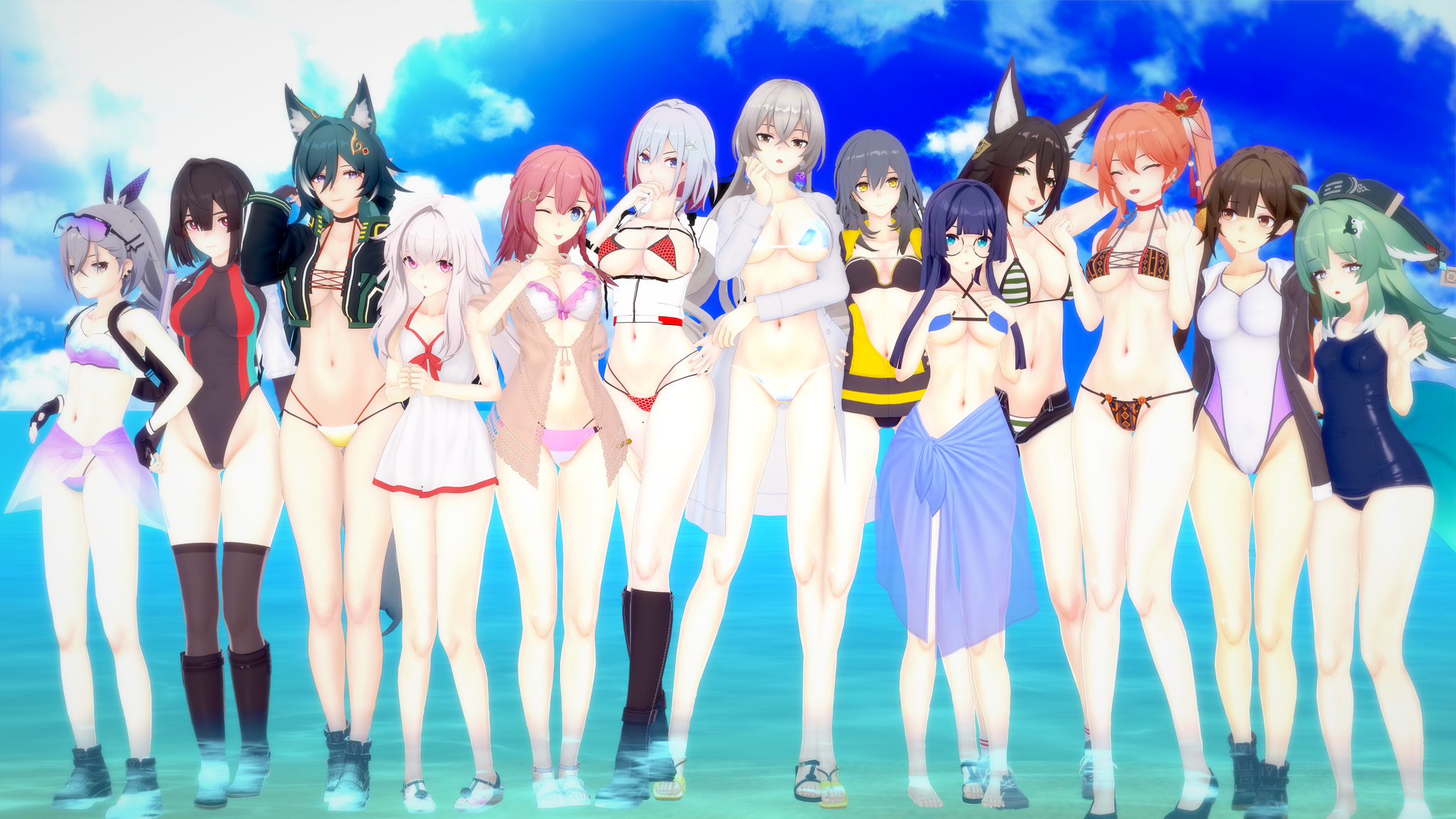 Choose Miss Best Swimsuit Honkai Star Rail - Anime, Anime art, Honkai: Star Rail, Silver Wolf (Honkai: Star Rail), Xueyi (Honkai: Star Rail), Yukong (Honkai: Star Rail), Clara (Honkai: Star Rail), Asta (Honkai: Star Rail), Topaz (Honkai: Star Rail), Bronya (Honkai: Star Rail), Stelle (Honkai: Star Rail)