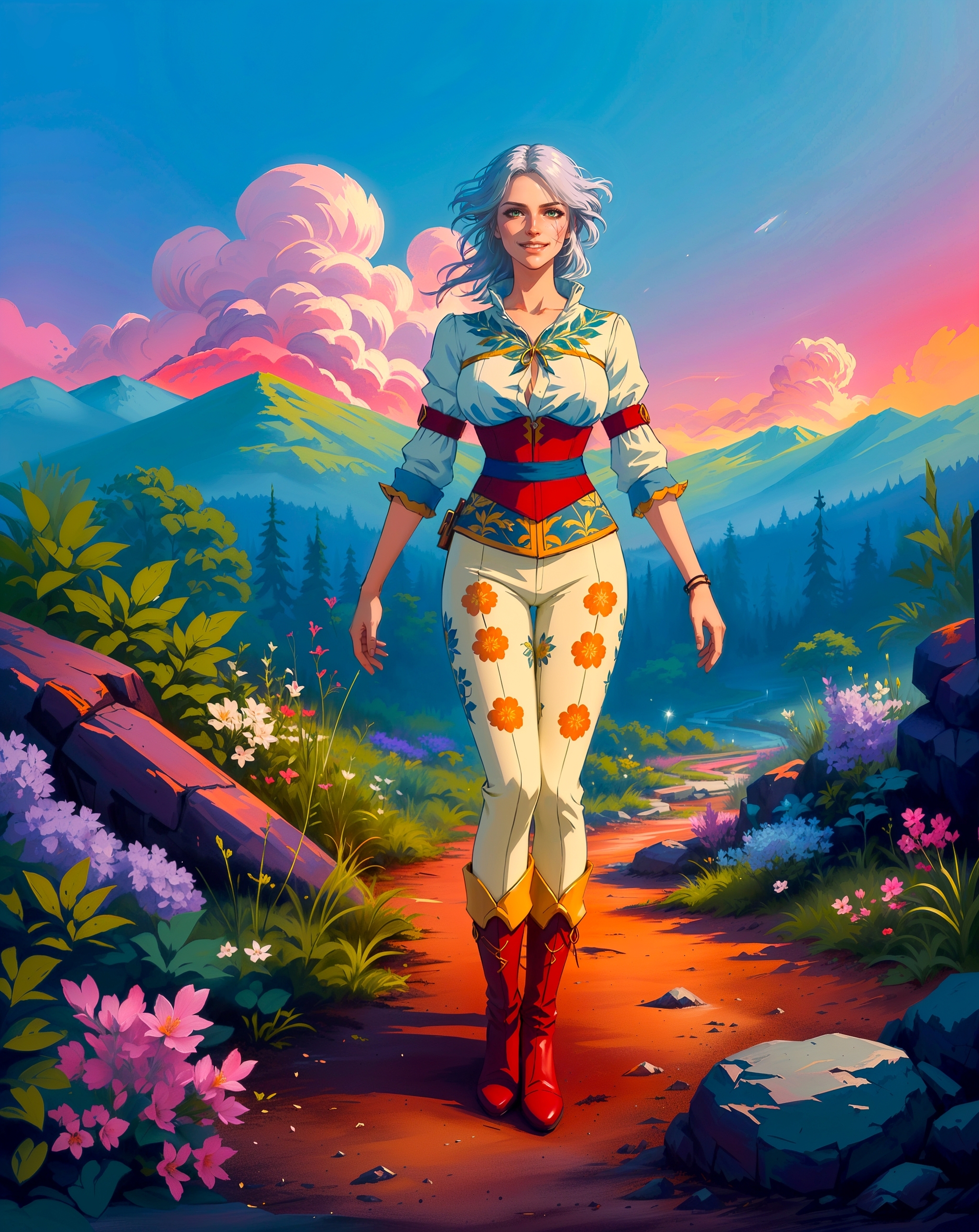 [art] Ciri - Journey Through Worlds - My, Art, Ciri, Stable diffusion, The Witcher 3: Wild Hunt, Neural network art, Girls, Game art, Longpost