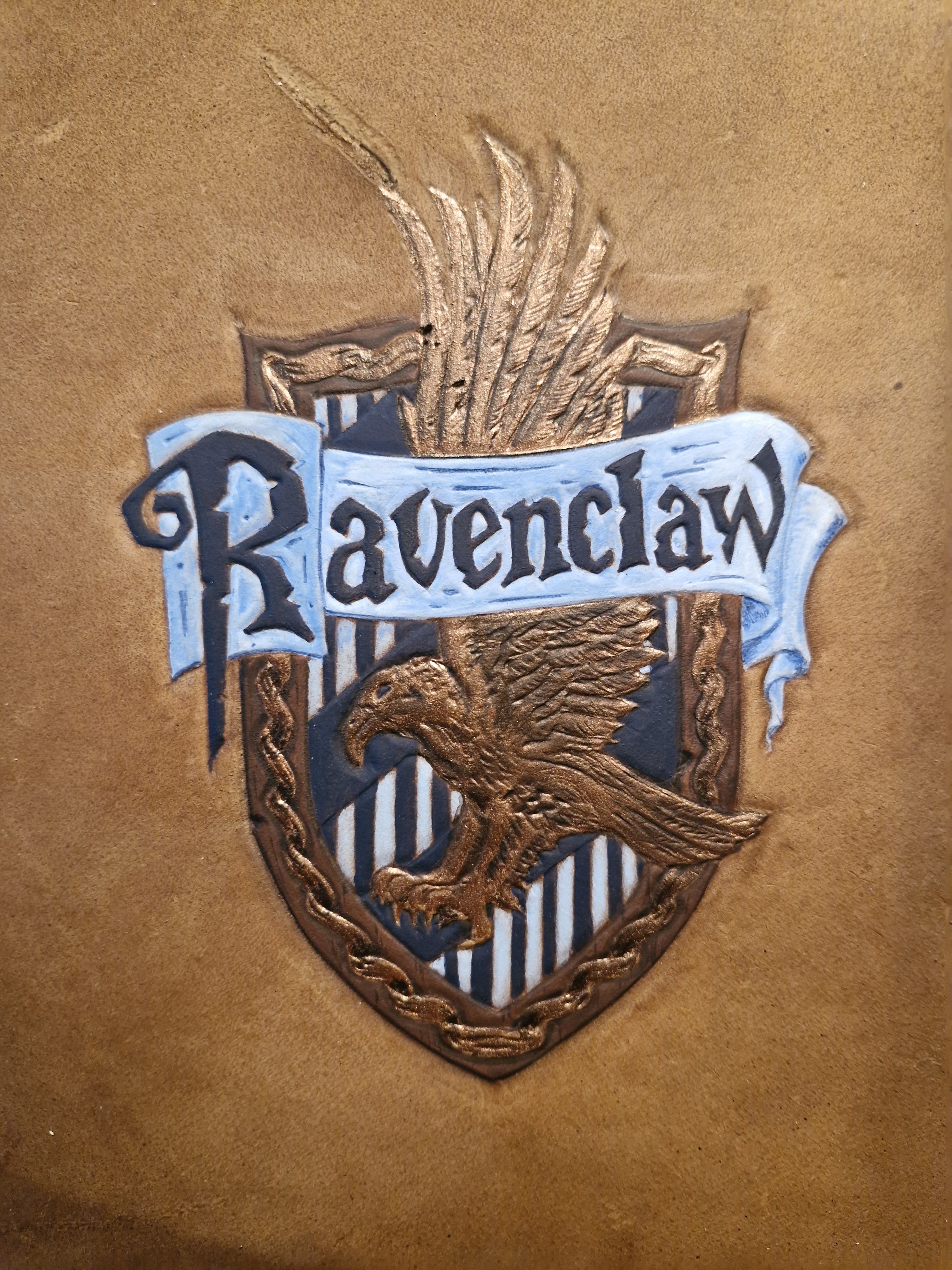 Ravenclaw - Leather products, Notebook, Embossing on leather, Claw, Mat, Longpost