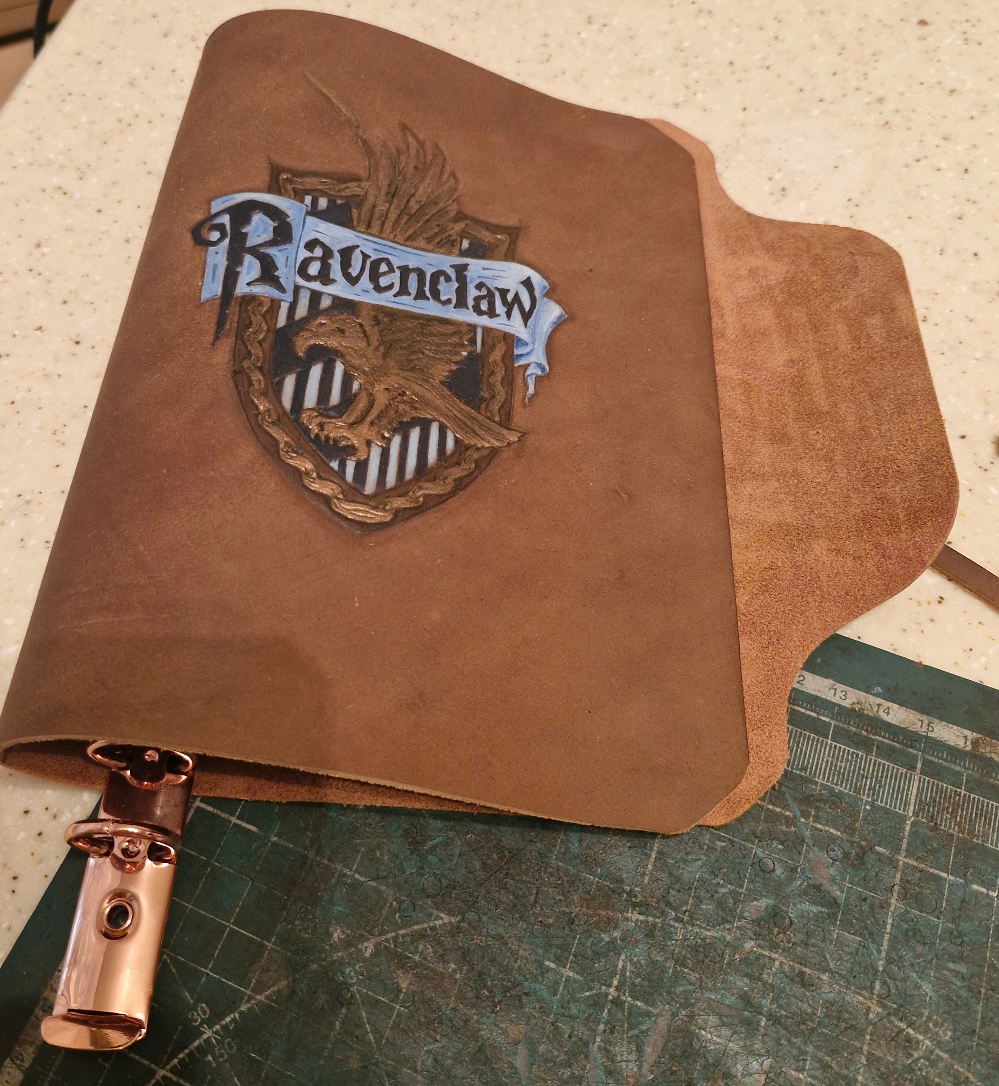 Ravenclaw - Leather products, Notebook, Embossing on leather, Claw, Mat, Longpost