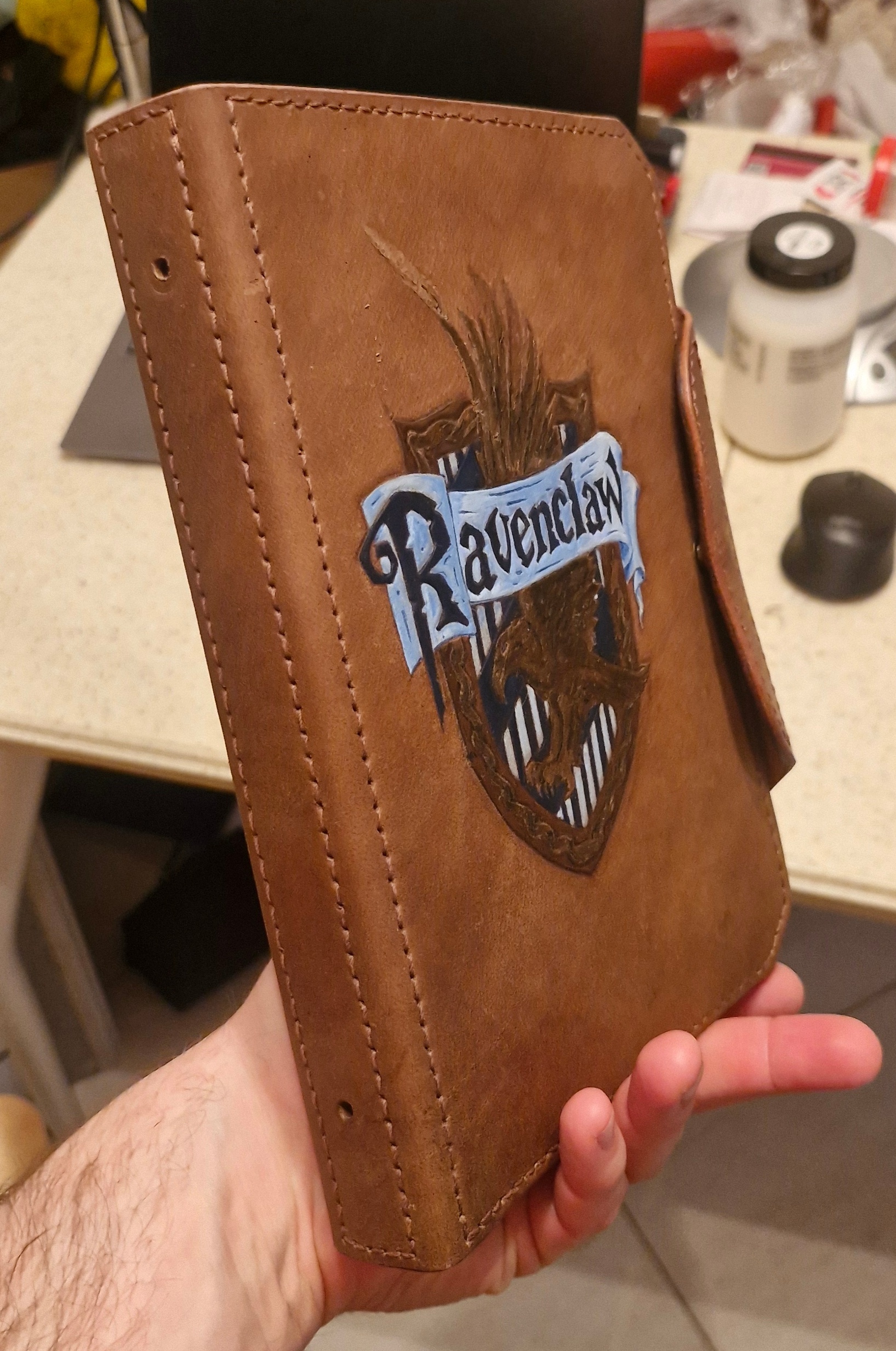 Ravenclaw - Leather products, Notebook, Embossing on leather, Claw, Mat, Longpost