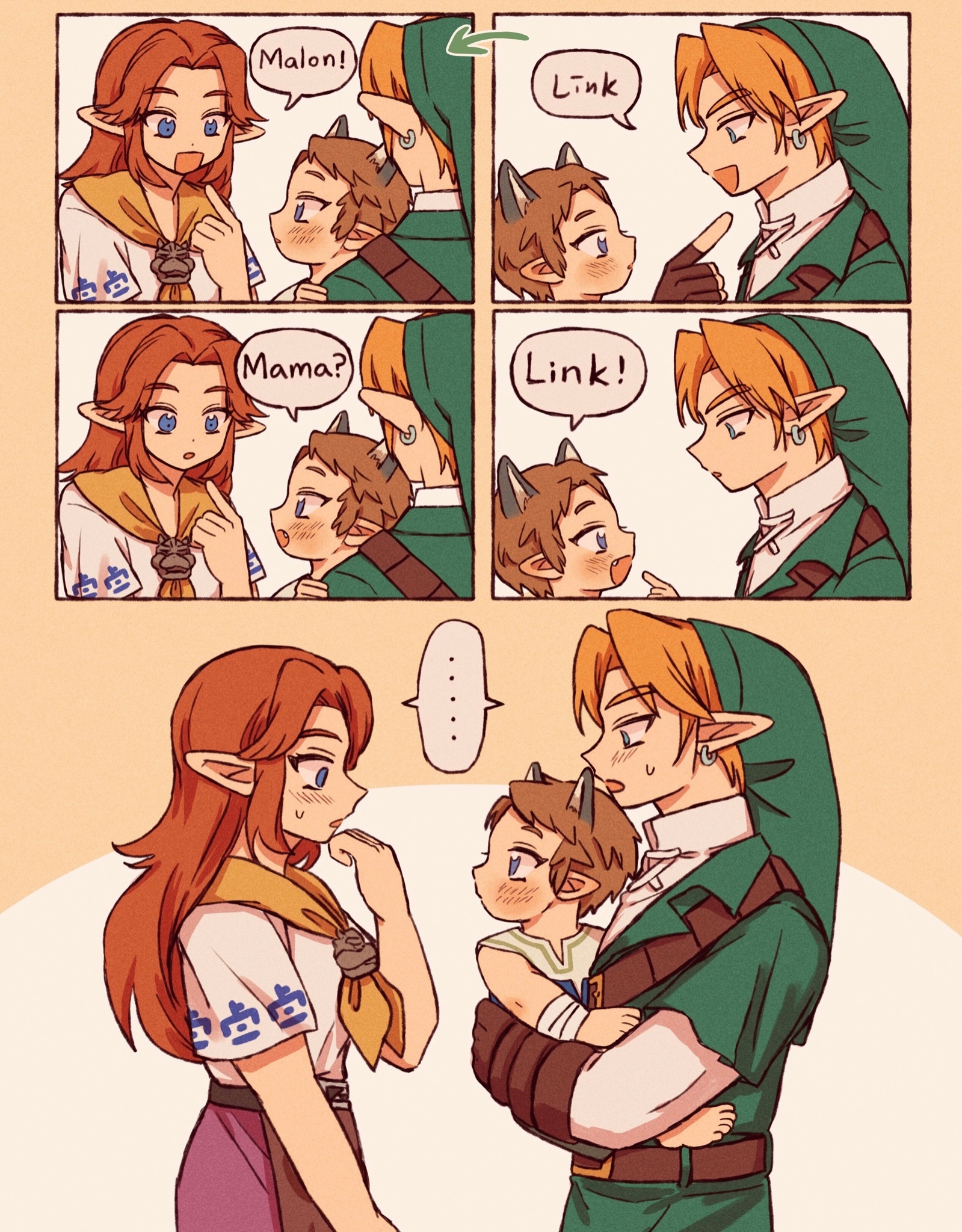 Malone, Link and I are a close-knit family. - Comics, Art, Link, Malone, The legend of zelda, Longpost