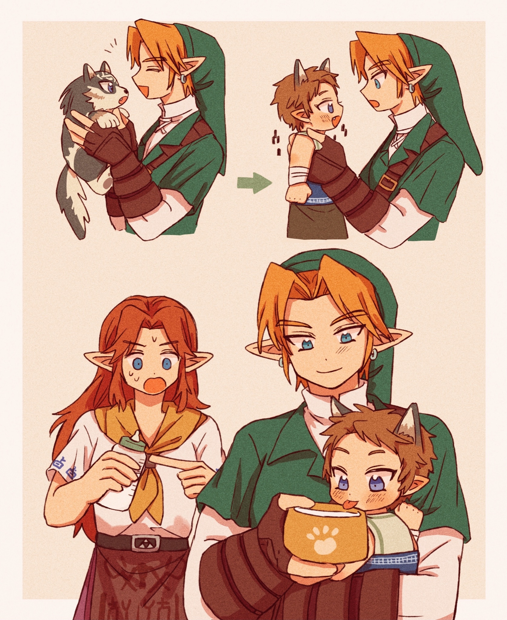 Malone, Link and I are a close-knit family. - Comics, Art, Link, Malone, The legend of zelda, Longpost