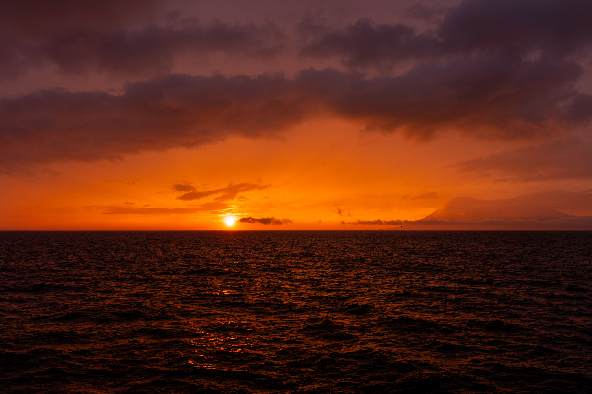 Sunset in the Pacific Ocean - My, The photo, Sunset, Pacific Ocean, Kurile Islands