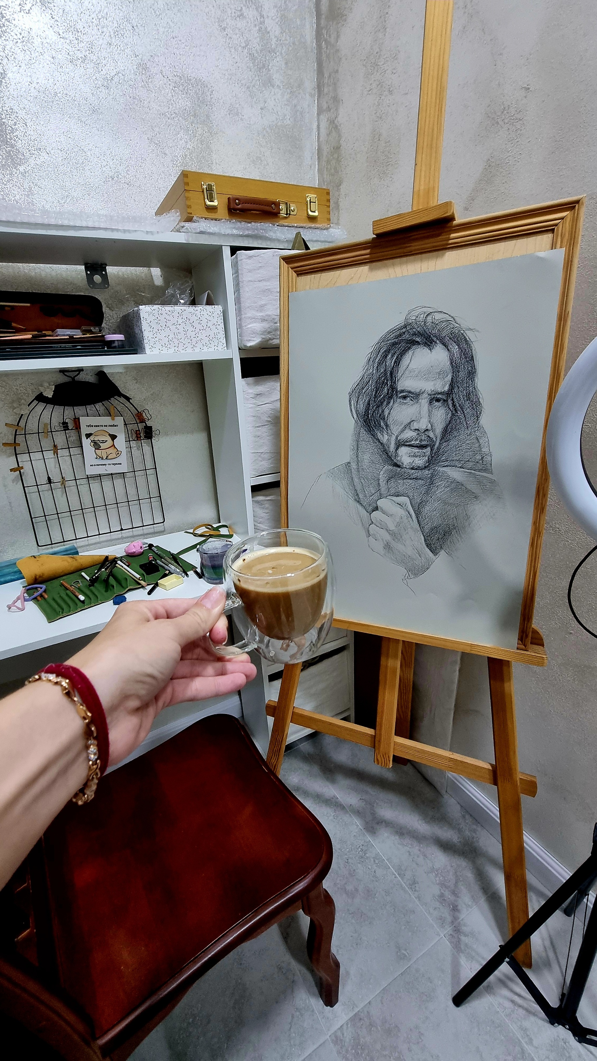 KEANU REEVES - My, Drawing, Memes, Portrait by photo, Keanu Reeves