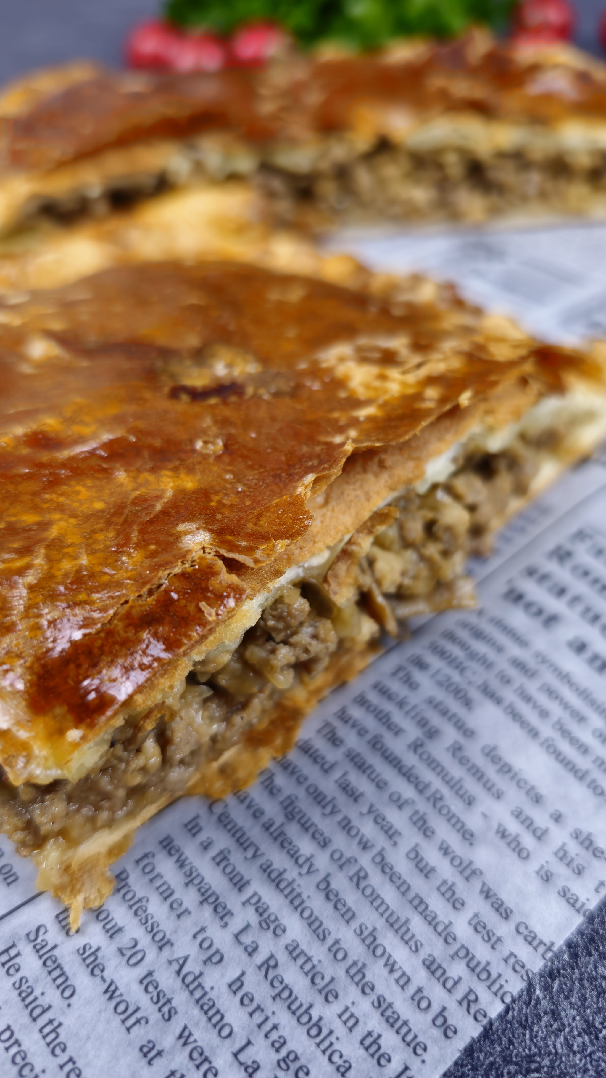 Quick Meat Pie with Mushrooms - Recipe, Pie, Bakery products, Dinner, Longpost, Food