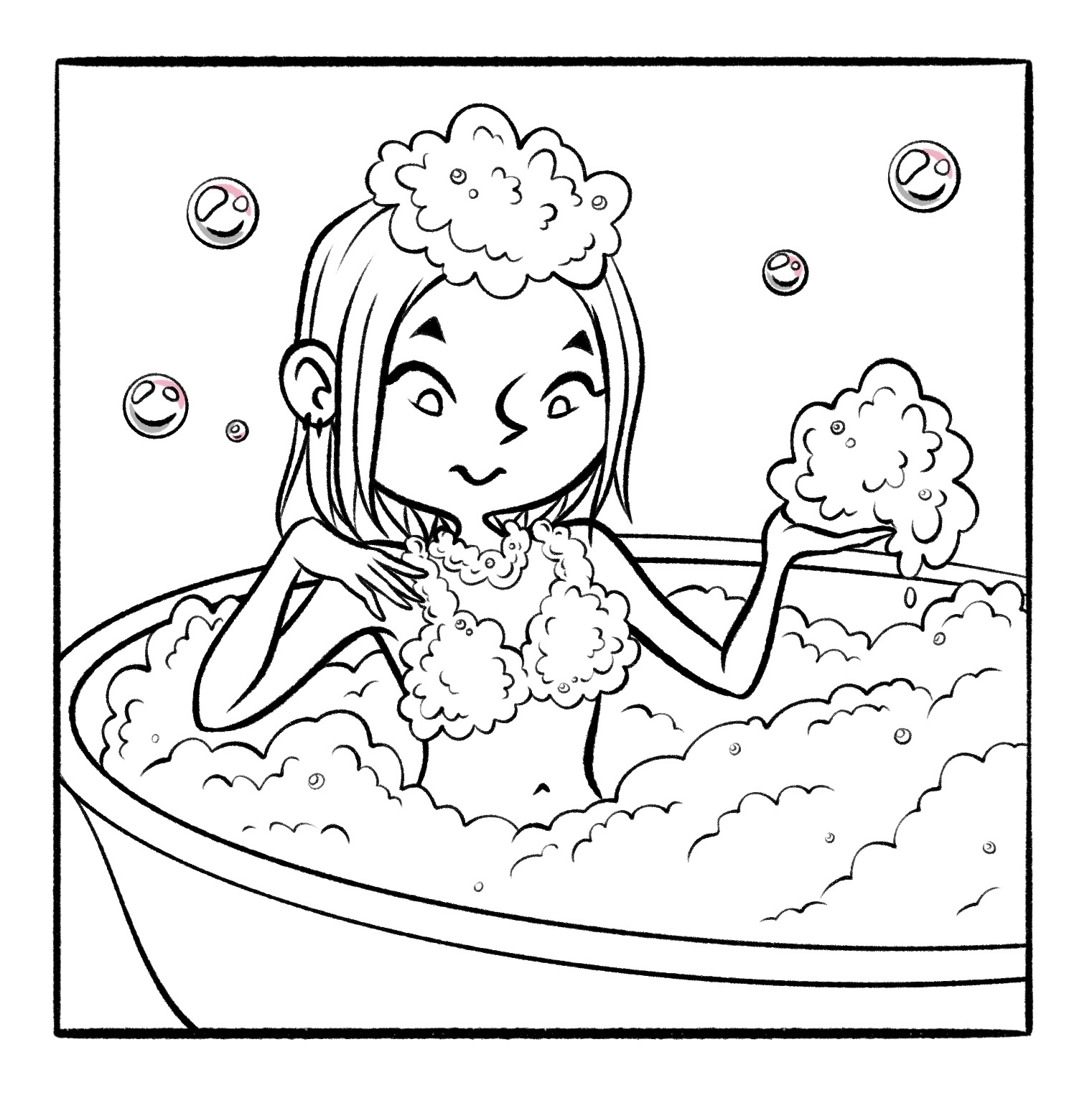 Leisure - My, Author's comic, Comics, Art, Slice of life, Girls, Women, Bathroom, Pastime, Foam, Bathing, Secret, Longpost, A wave of posts