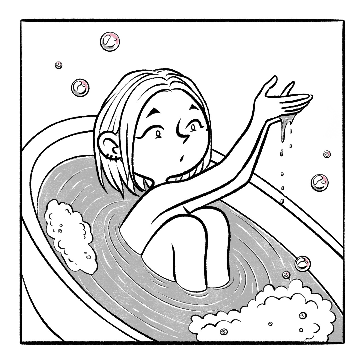 Leisure - My, Author's comic, Comics, Art, Slice of life, Girls, Women, Bathroom, Pastime, Foam, Bathing, Secret, Longpost, A wave of posts