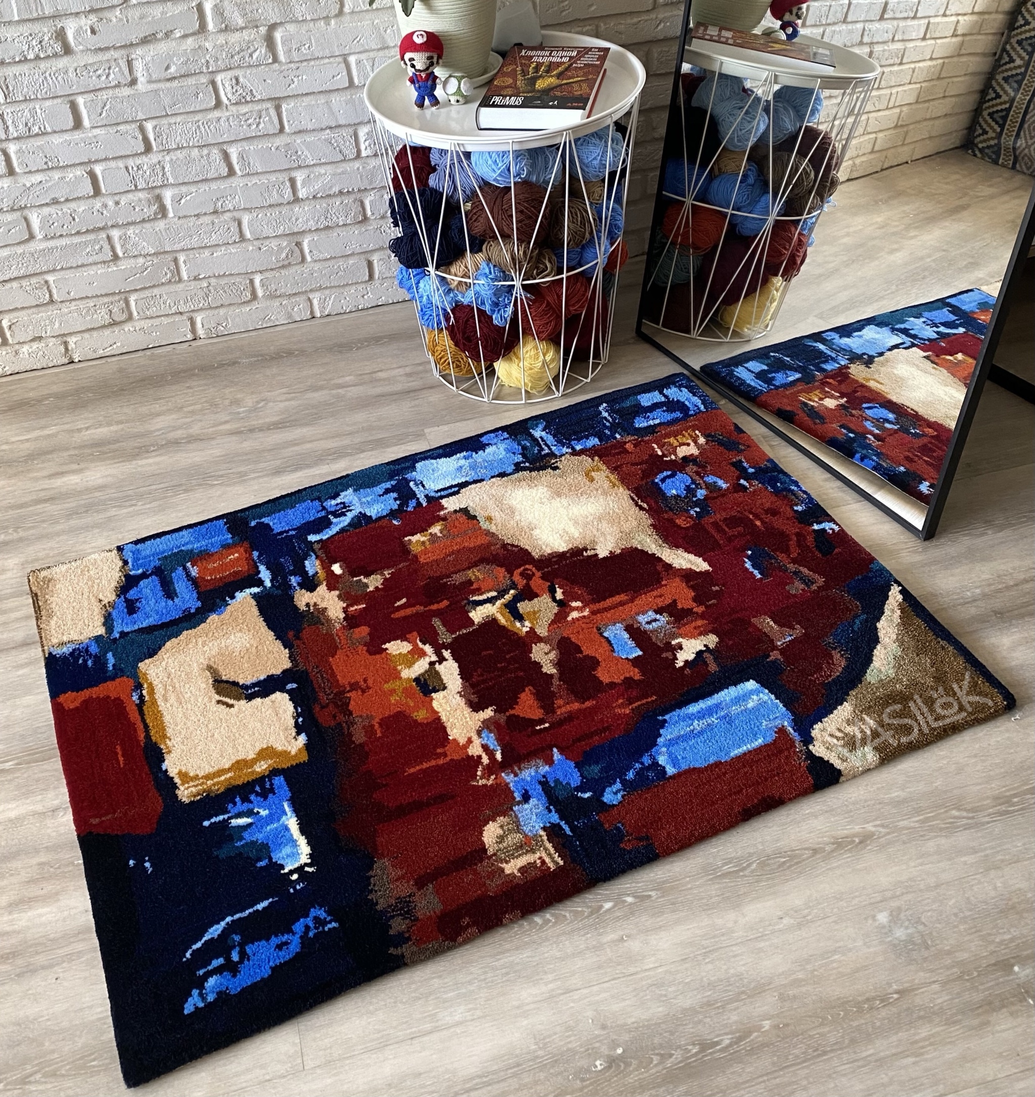 A rug based on a painting by Tishchenko himself! - My, Needlework with process, What Men Talk About, Carpet, Mat, Friday tag is mine, Longpost