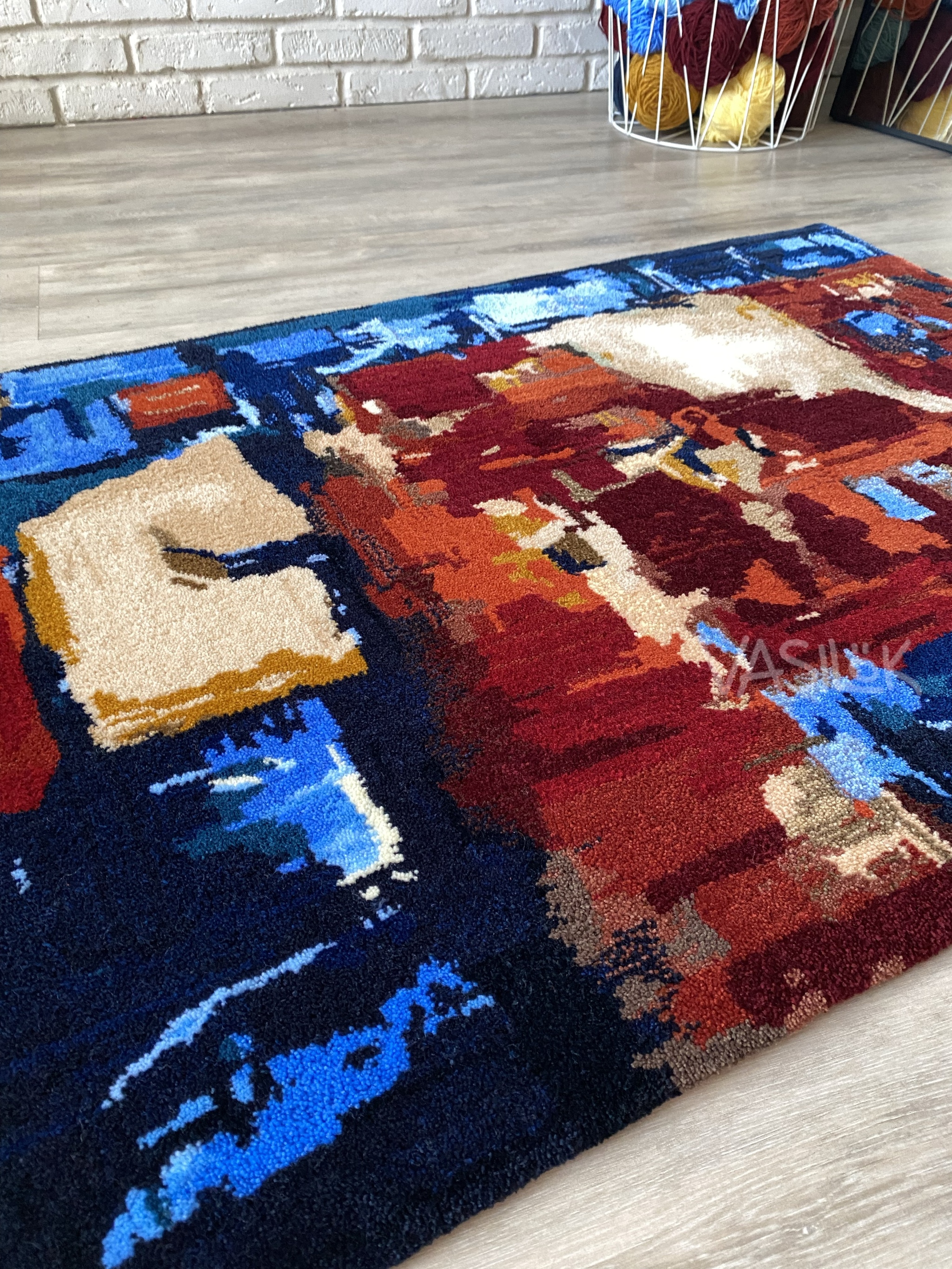 A rug based on a painting by Tishchenko himself! - My, Needlework with process, What Men Talk About, Carpet, Mat, Friday tag is mine, Longpost